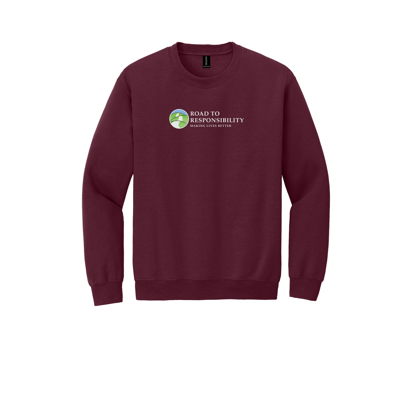 roadtoresponsibility-comfort-crewneck-dtf-front-18000-maroon-flat-front