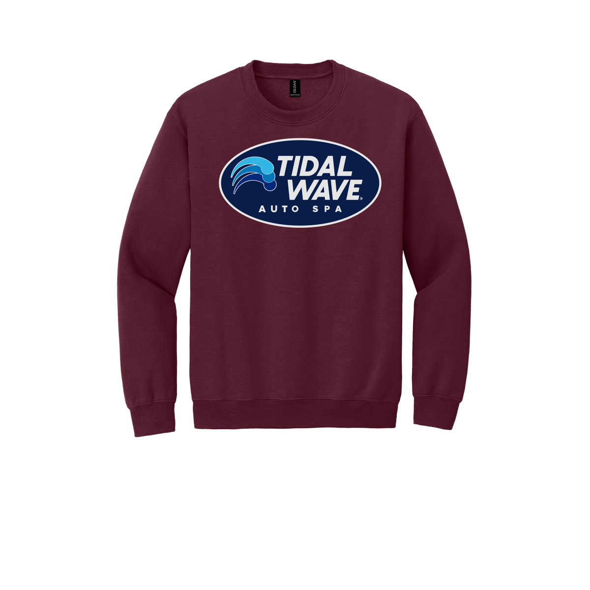 tidalwaveautospa-comfort-crewneck-dtf-front-18000-maroon-flat-front