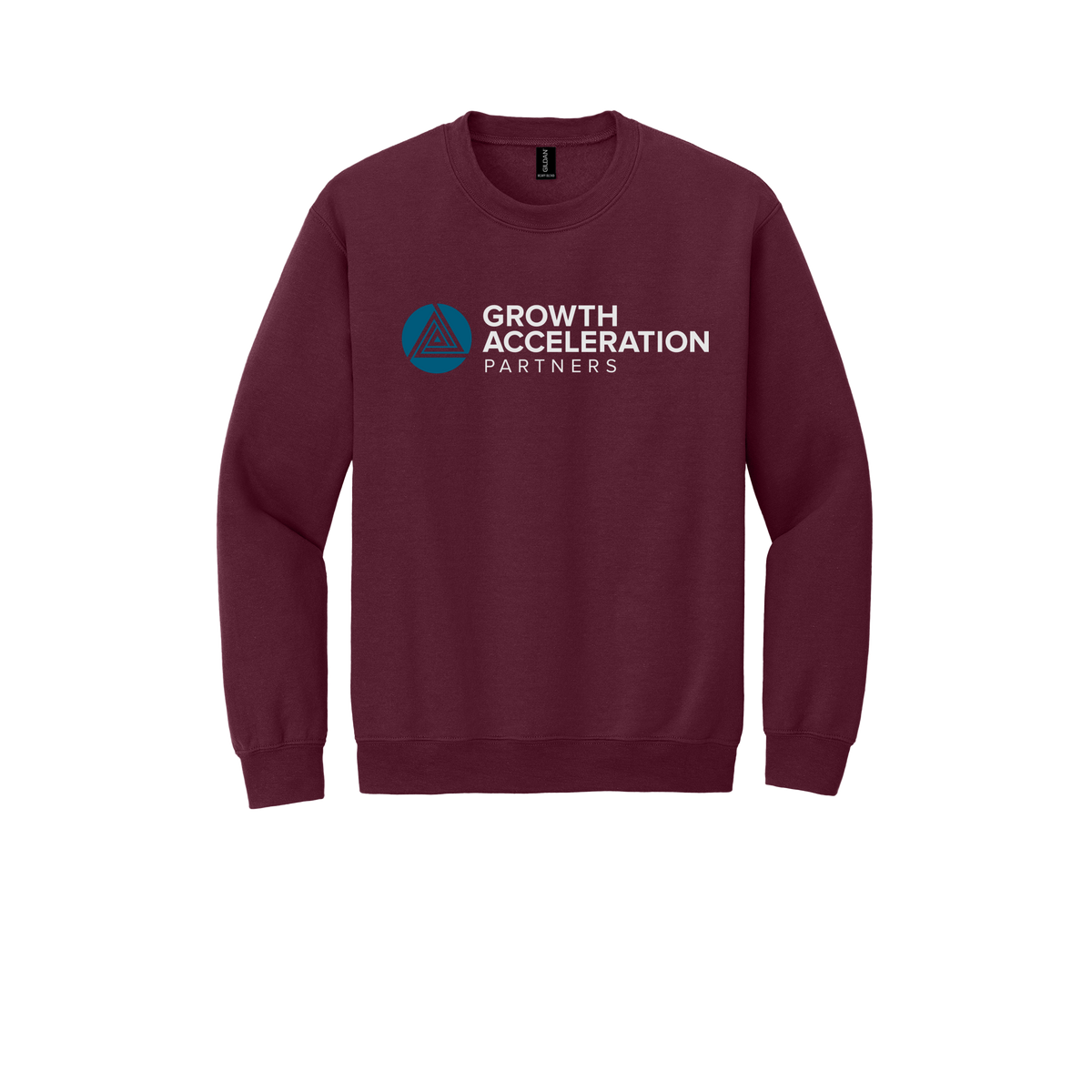 growthaccelerationpartners-comfort-crewneck-dtf-front-18000-maroon-flat-front