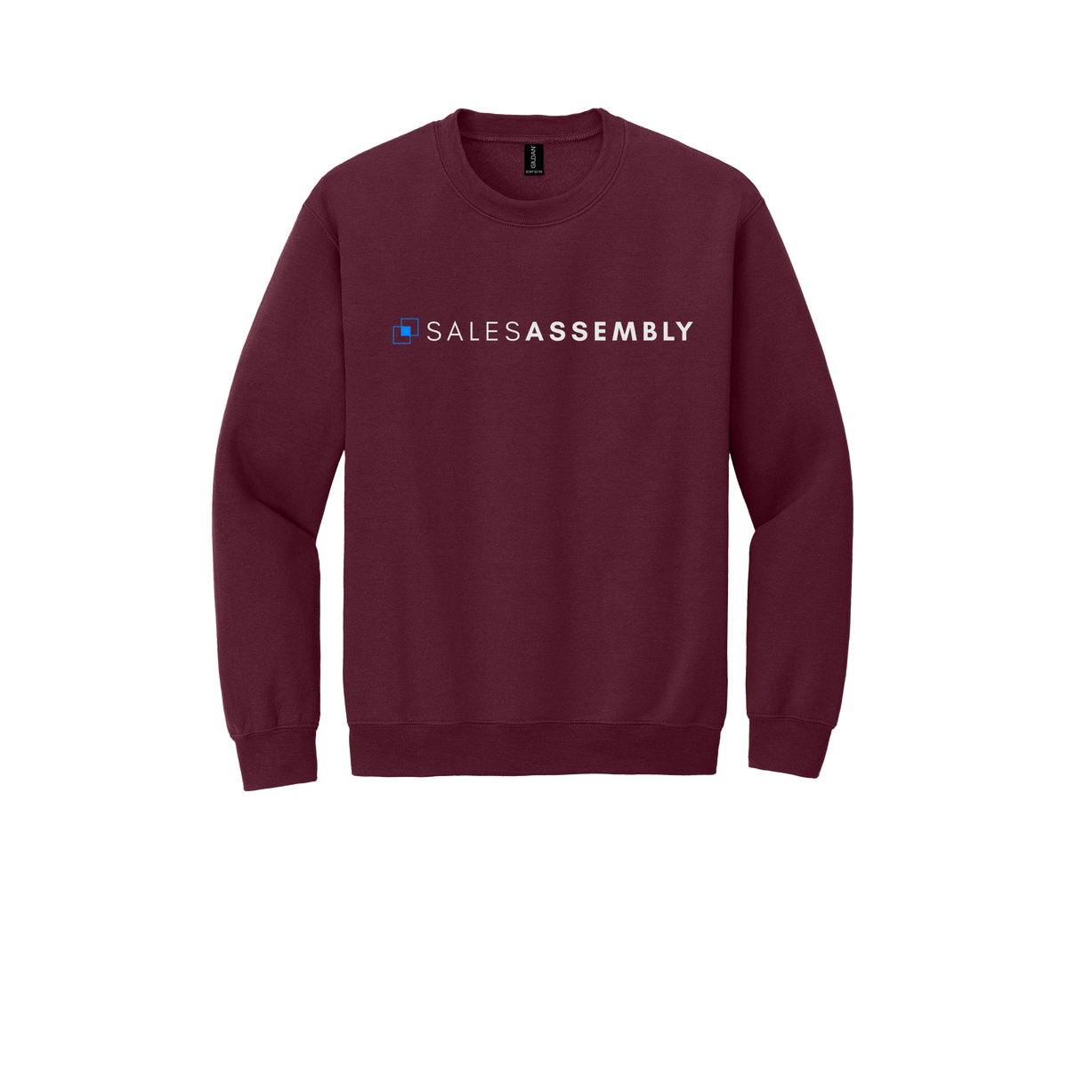 salesassembly-comfort-crewneck-dtf-front-18000-maroon-flat-front