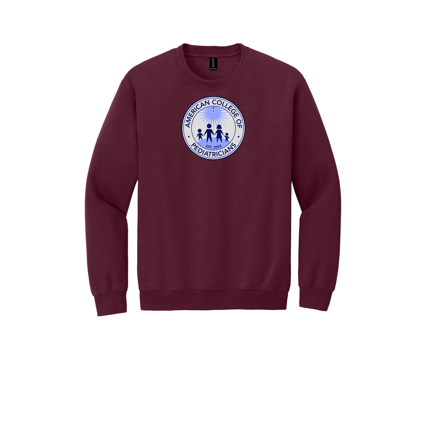 acpeds-clinic-comfort-crewneck-dtf-front-18000-maroon-flat-front