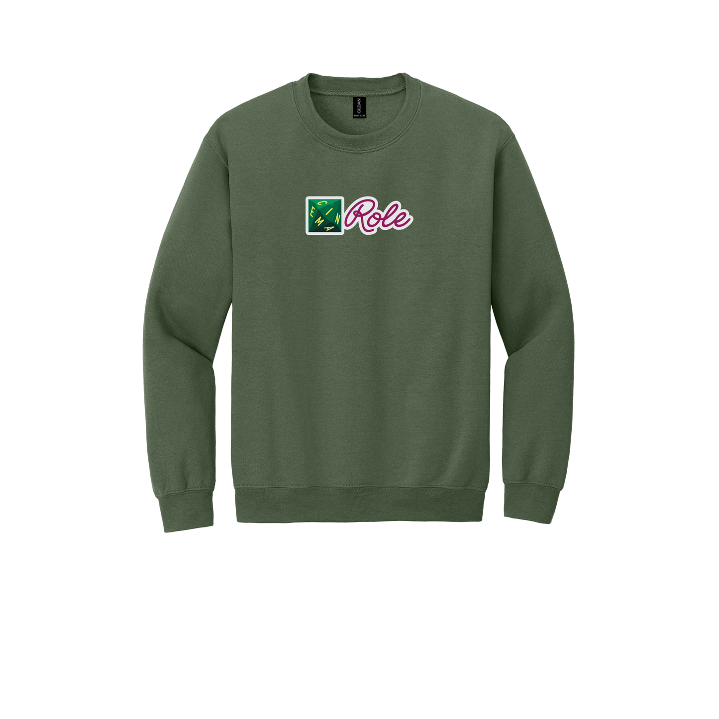 cinemarole-comfort-crewneck-dtf-front-18000-militarygreen-flat-front