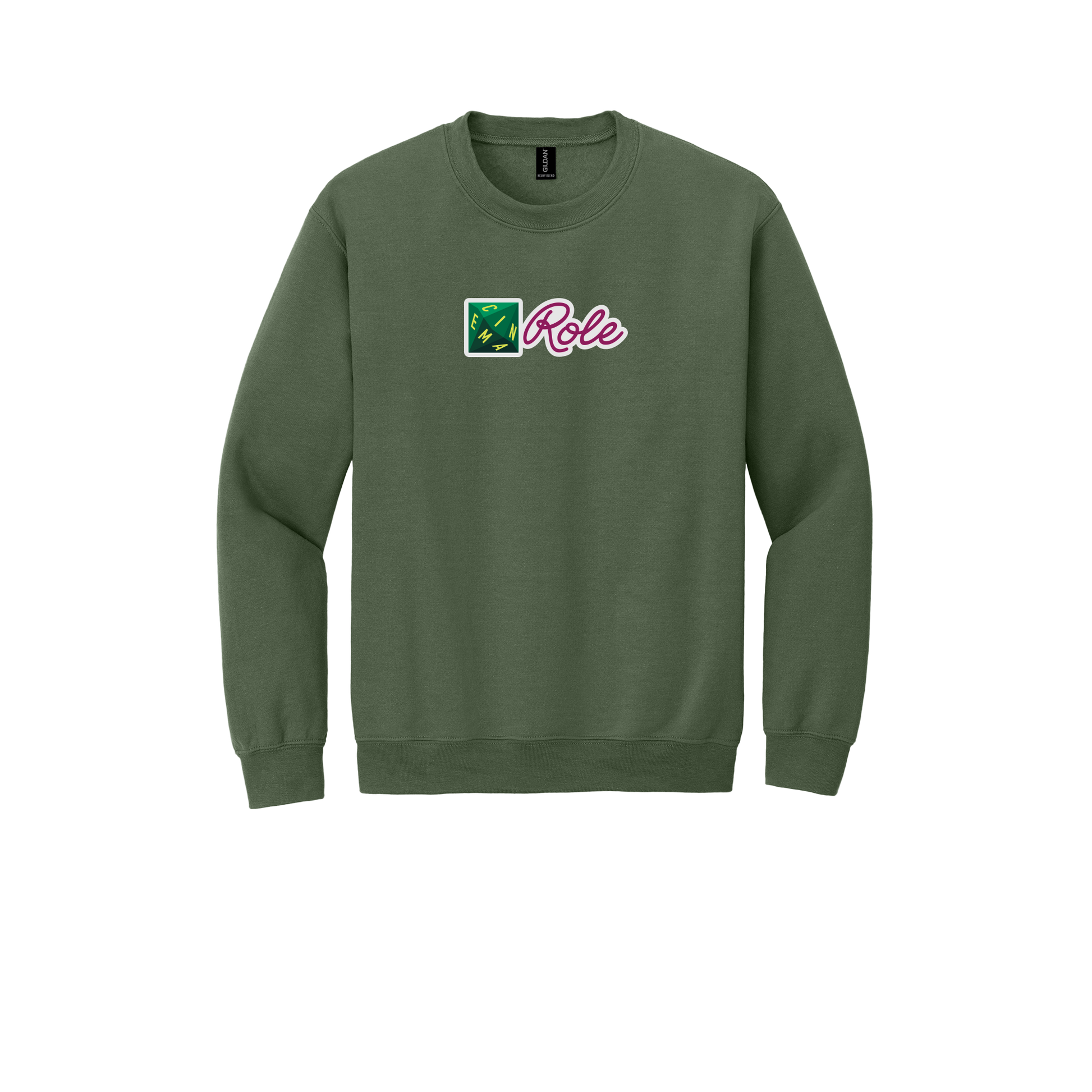 cinemarole-comfort-crewneck-dtf-front-18000-militarygreen-flat-front