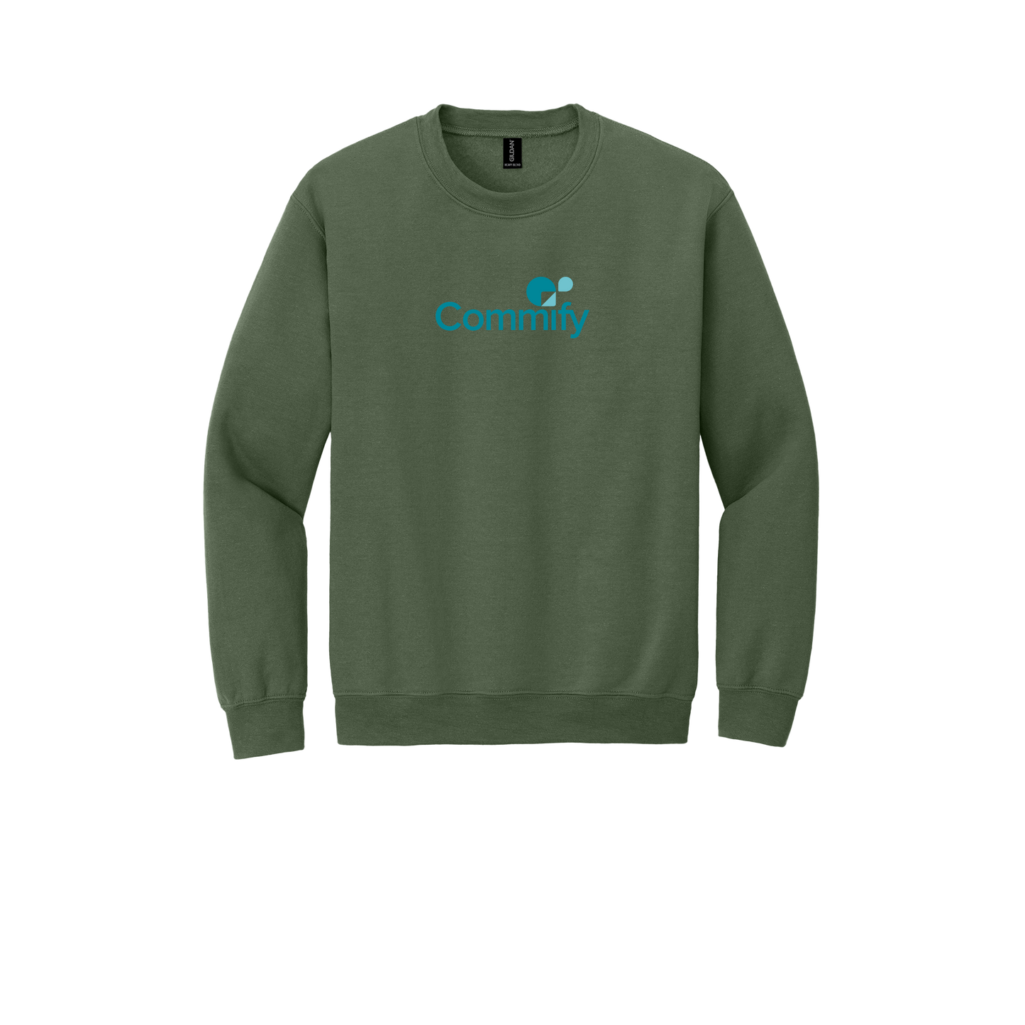 commify-comfort-crewneck-dtf-front-18000-militarygreen-flat-front