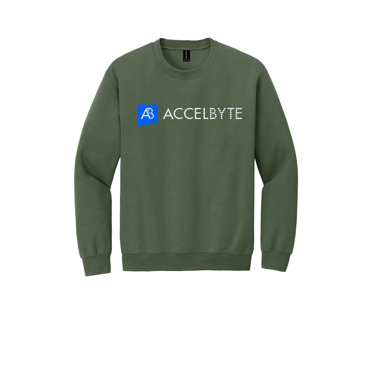 accelbyte-comfort-crewneck-dtf-front-18000-militarygreen-flat-front