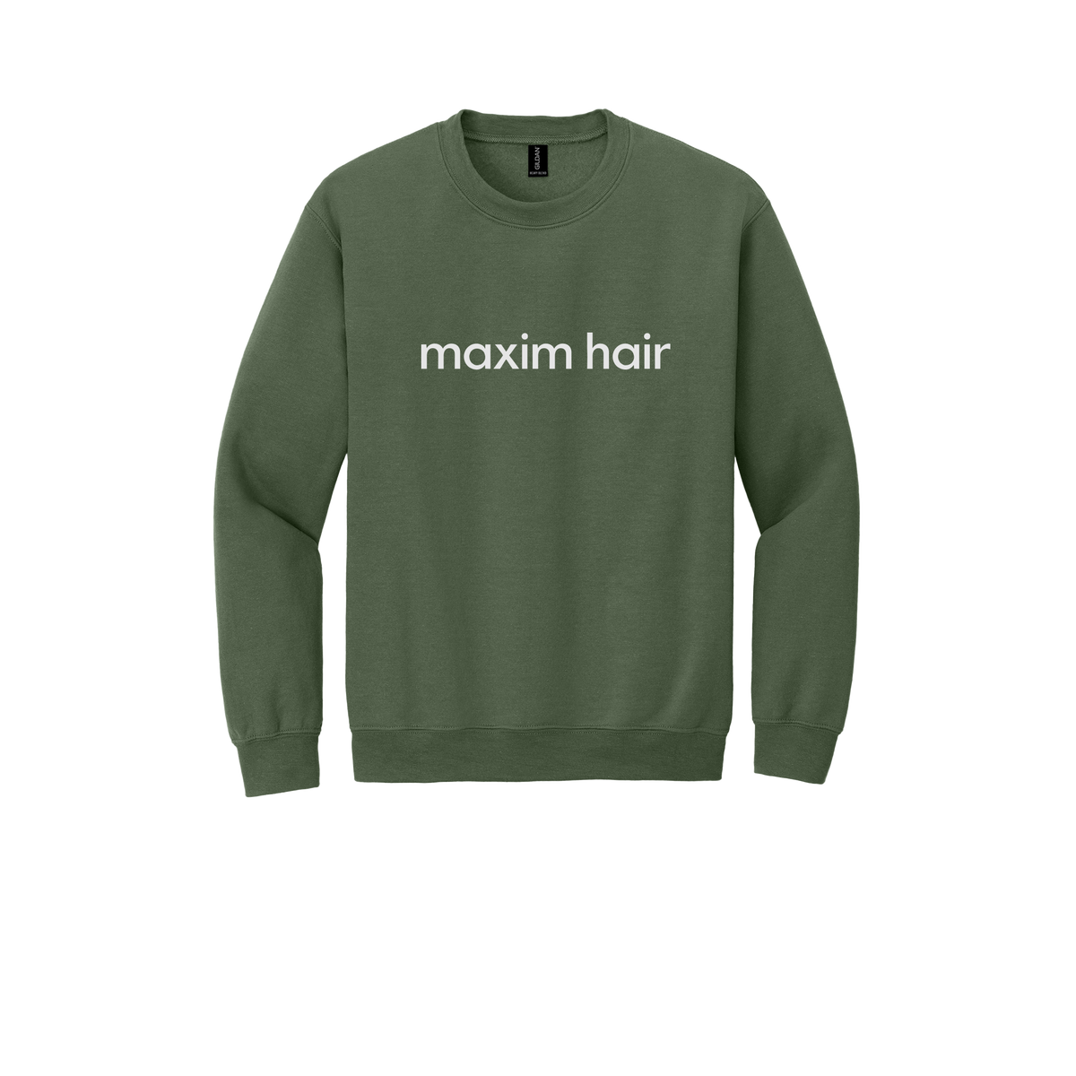 maximhairrestoration-clinic-comfort-crewneck-dtf-front-18000-militarygreen-flat-front
