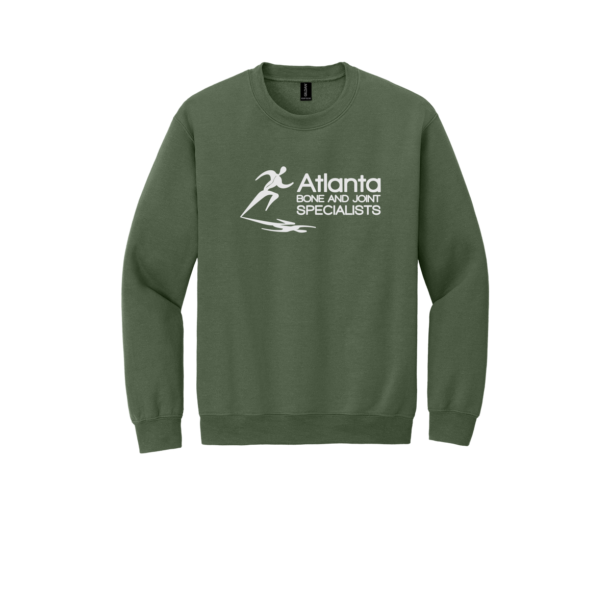 atlantaboneandjoint-clinic-comfort-crewneck-dtf-front-18000-militarygreen-flat-front