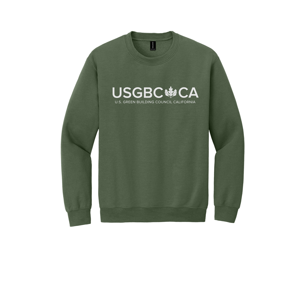 usgbc-ca-comfort-crewneck-dtf-front-18000-militarygreen-flat-front