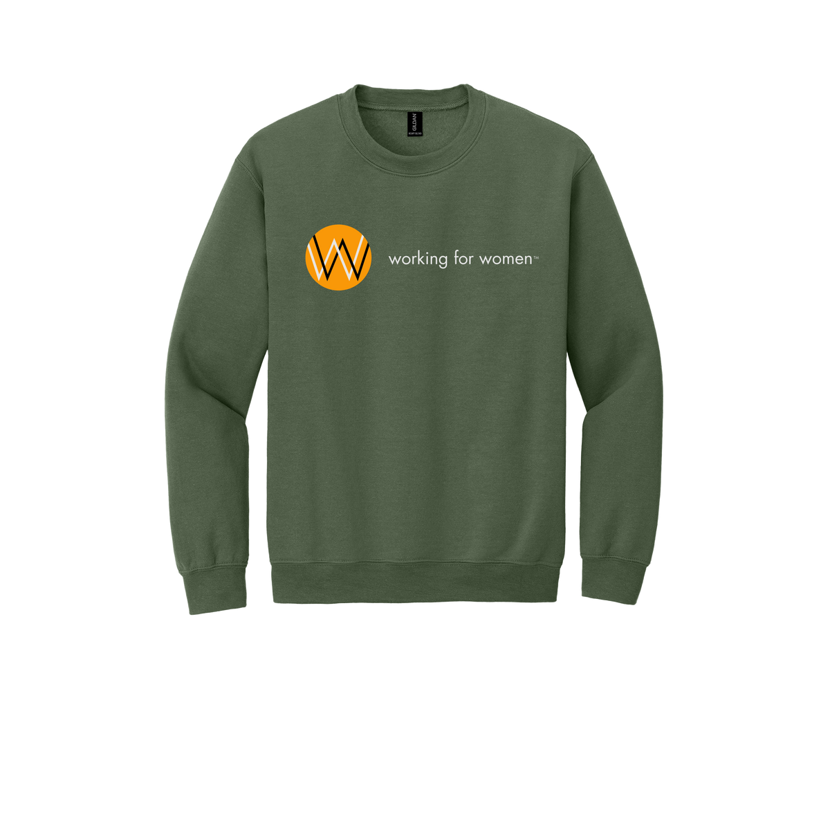 workingforwomen-comfort-crewneck-dtf-front-18000-militarygreen-flat-front