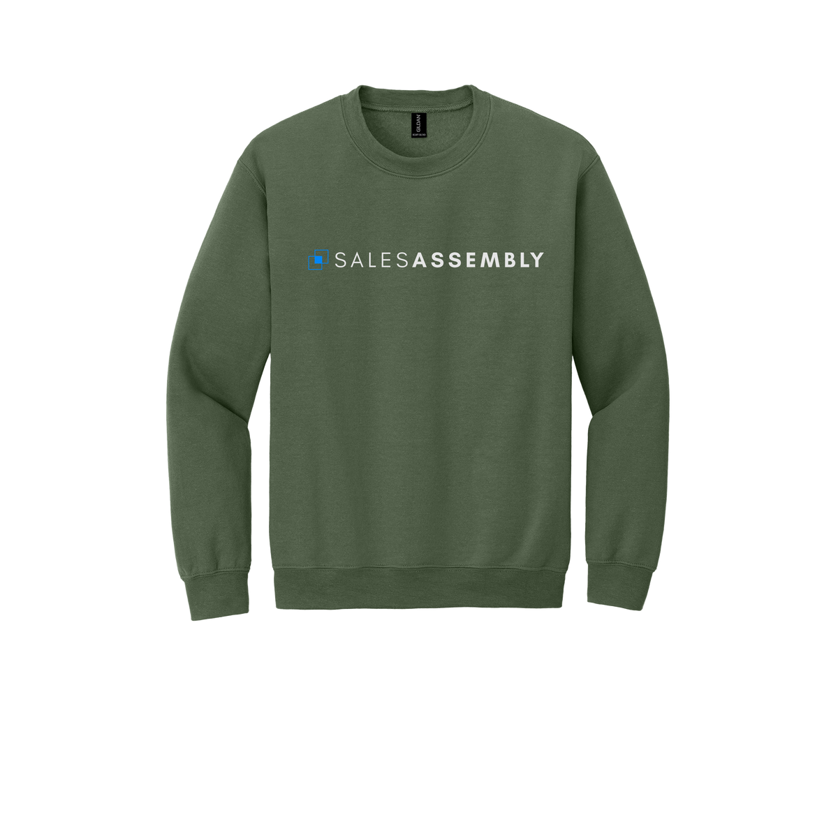 salesassembly-comfort-crewneck-dtf-front-18000-militarygreen-flat-front