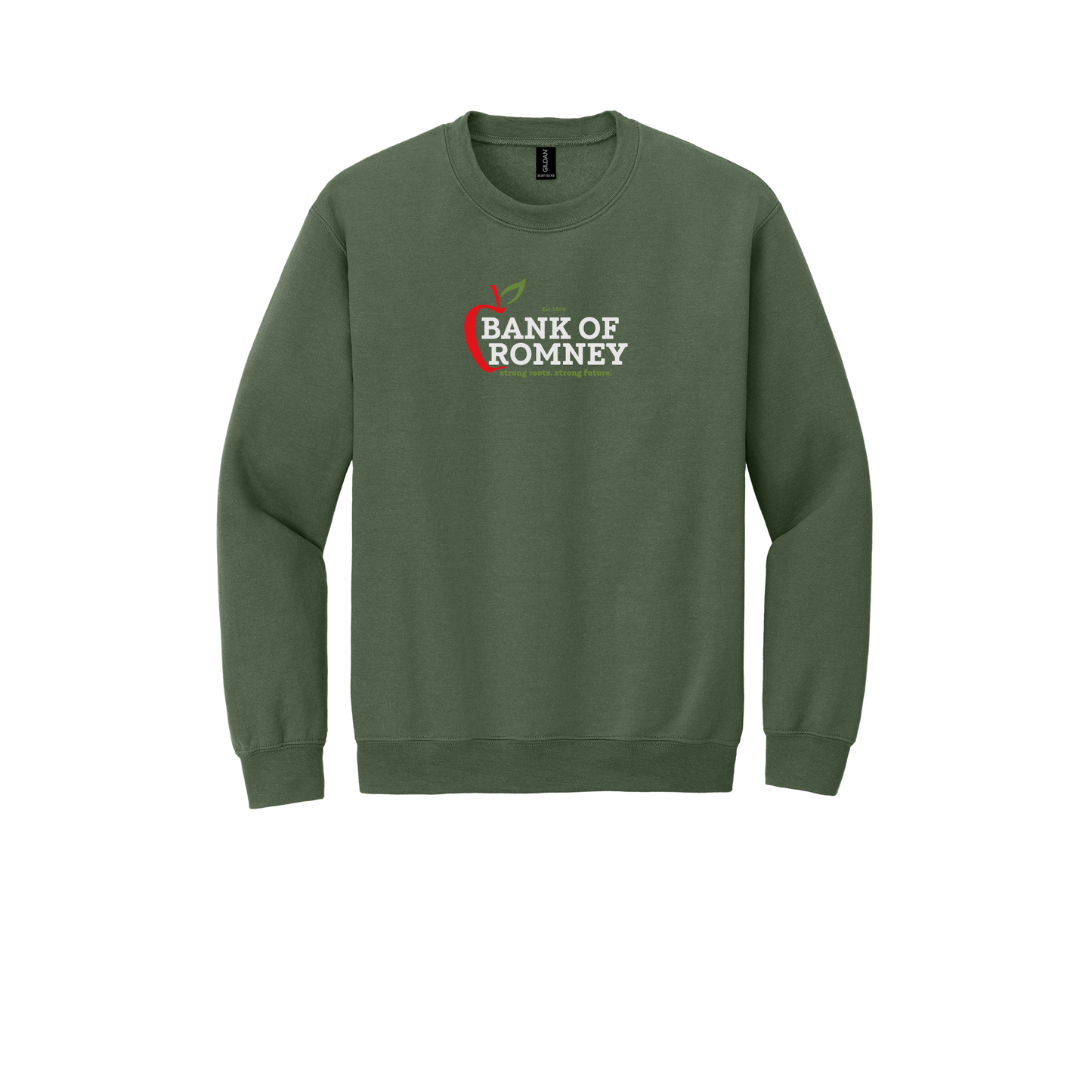 bankofromney-comfort-crewneck-dtf-front-18000-militarygreen-flat-front