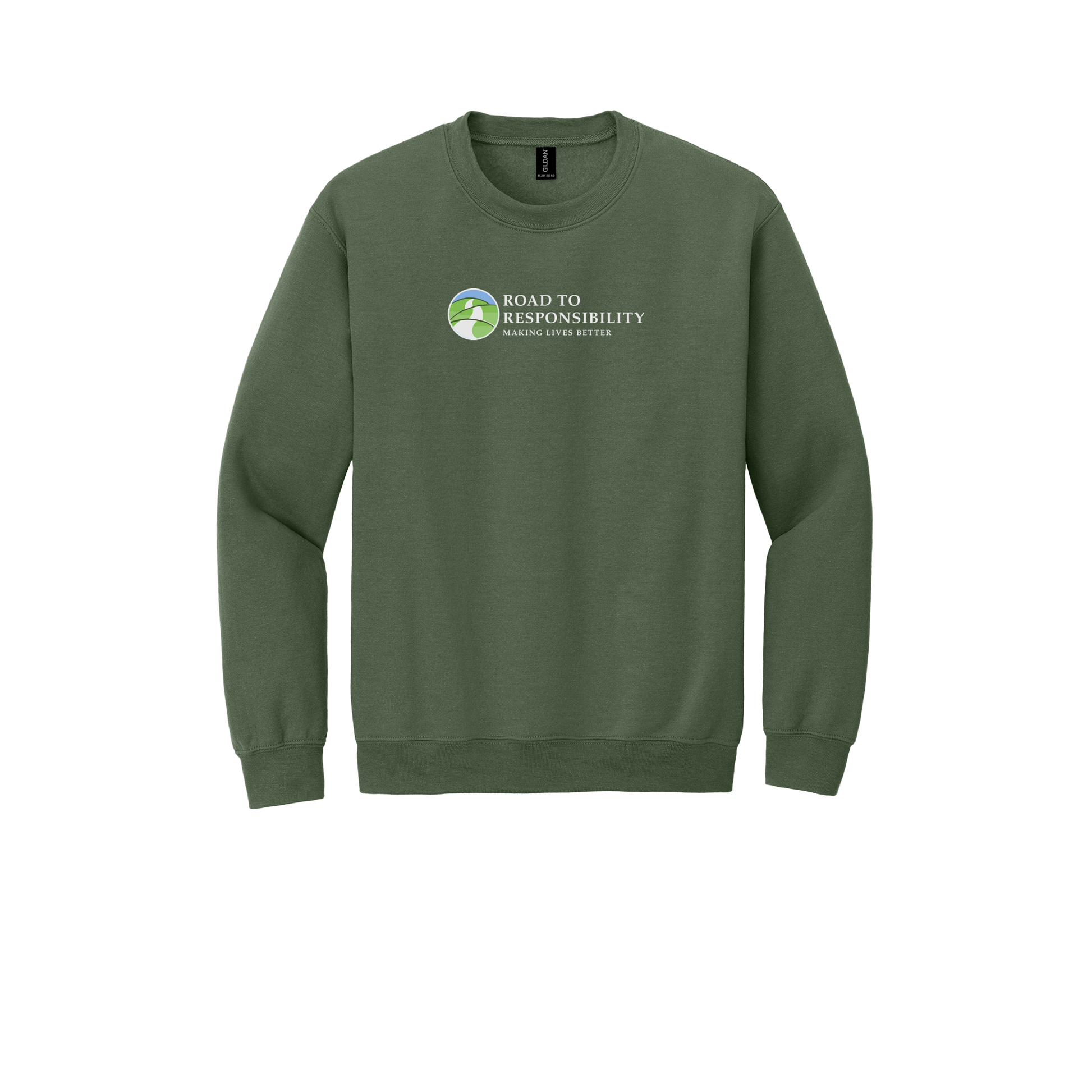 roadtoresponsibility-comfort-crewneck-dtf-front-18000-militarygreen-flat-front
