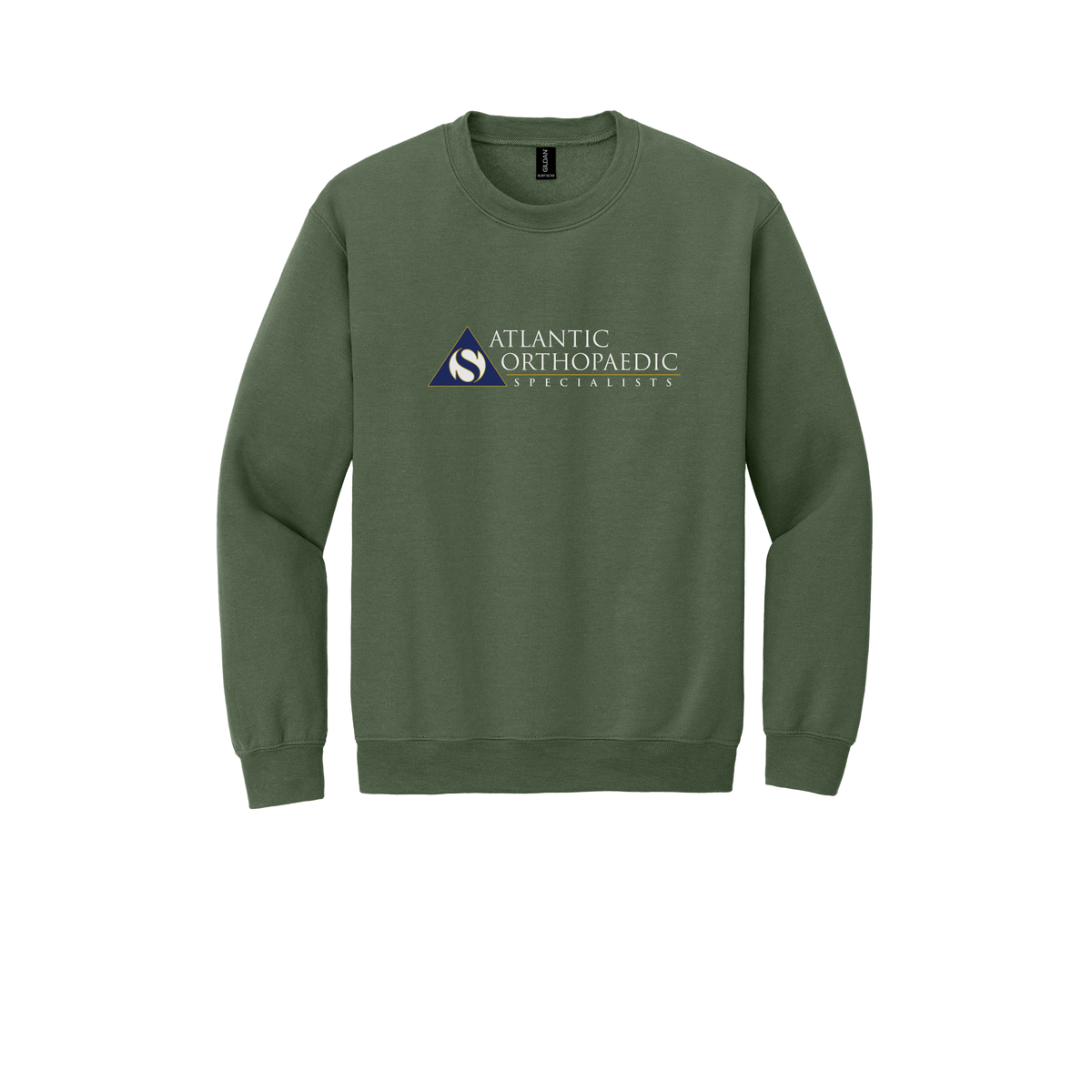atlanticortho-clinic-comfort-crewneck-dtf-front-18000-militarygreen-flat-front