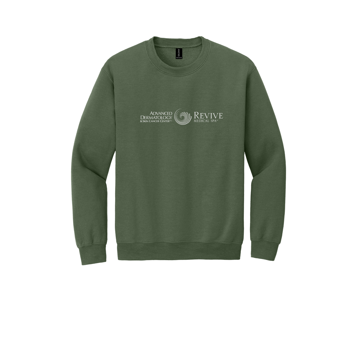 advancedskinmd-clinic-comfort-crewneck-dtf-front-18000-militarygreen-flat-front