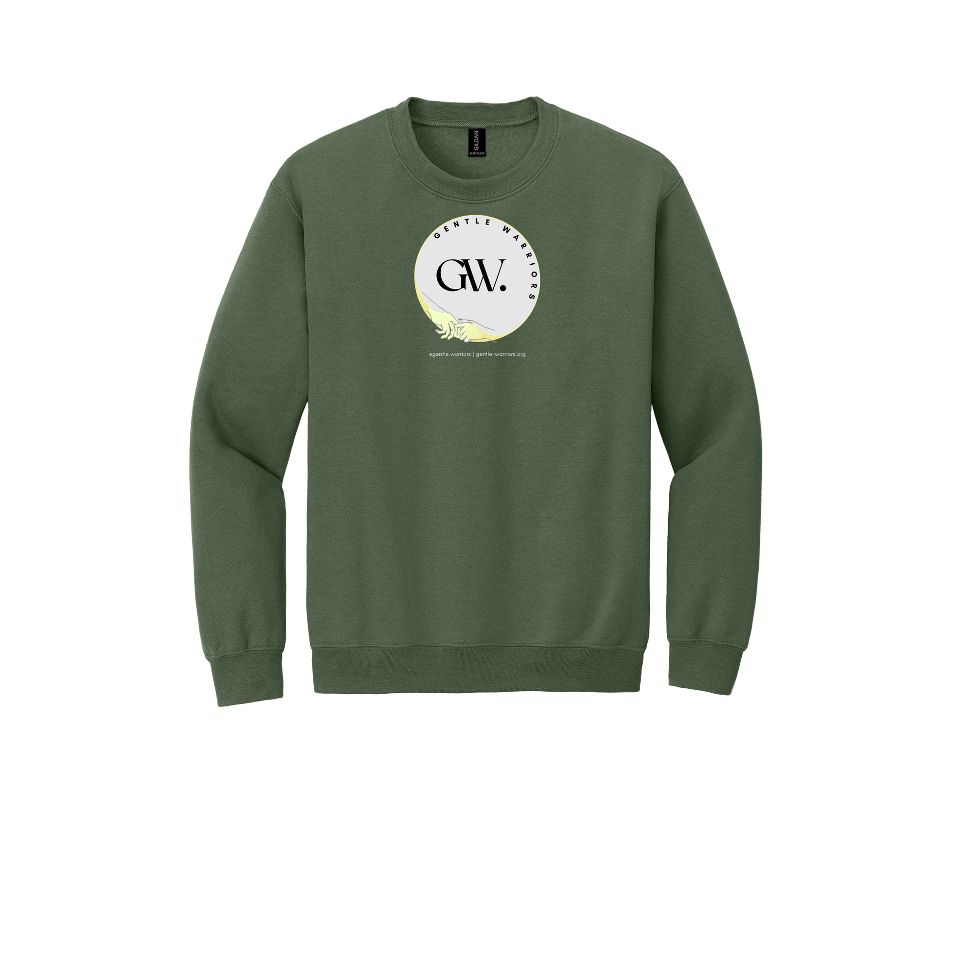 gentle-warriors-comfort-crewneck-dtf-front-18000-militarygreen-flat-front