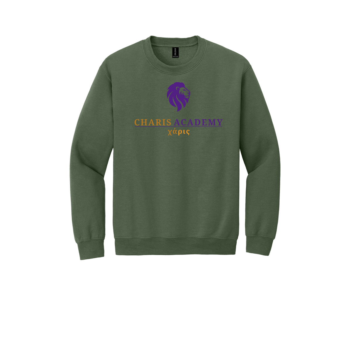 cahazleton-comfort-crewneck-dtf-front-18000-militarygreen-flat-front