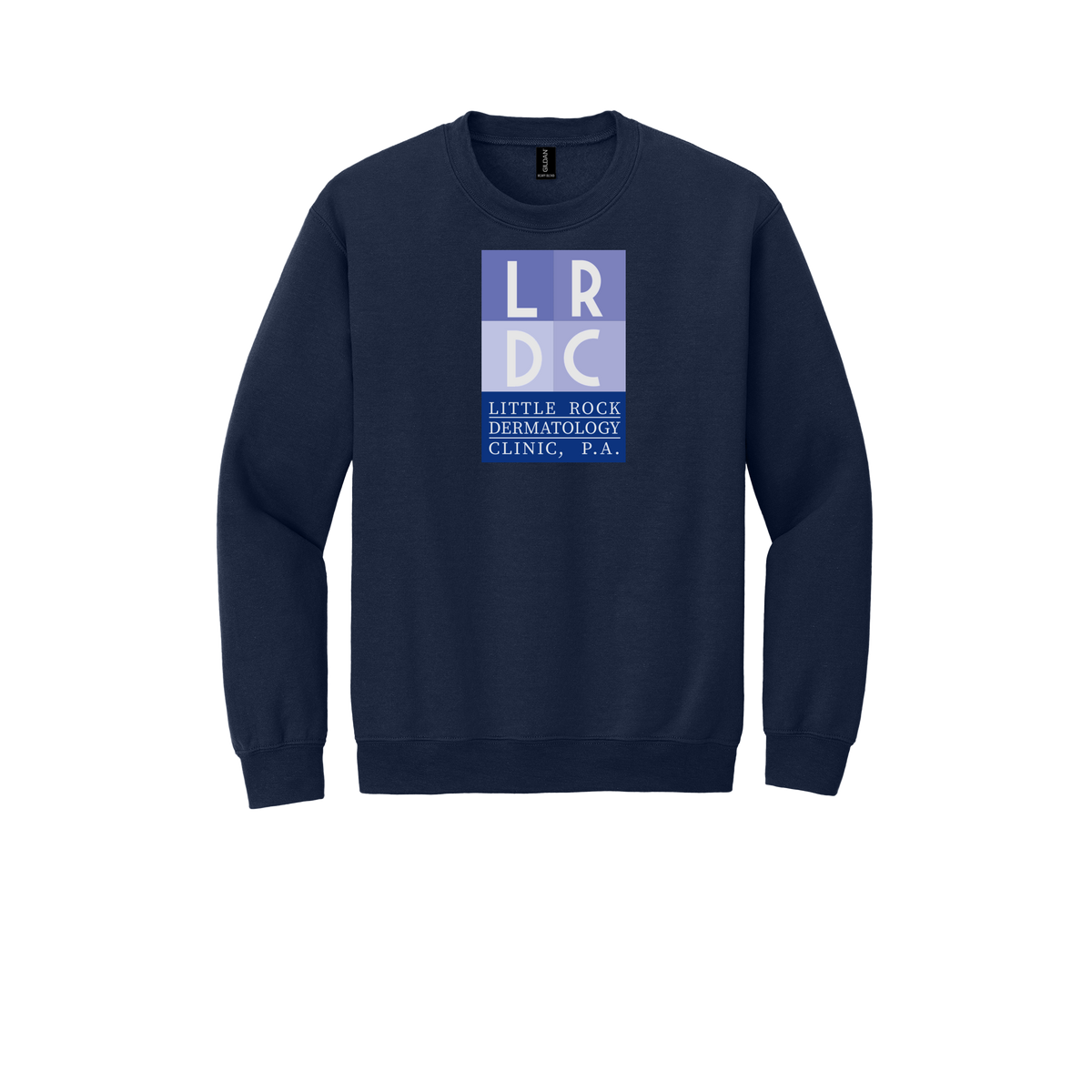 littlerockdermatology-clinic-comfort-crewneck-dtf-front-18000-navy-flat-front