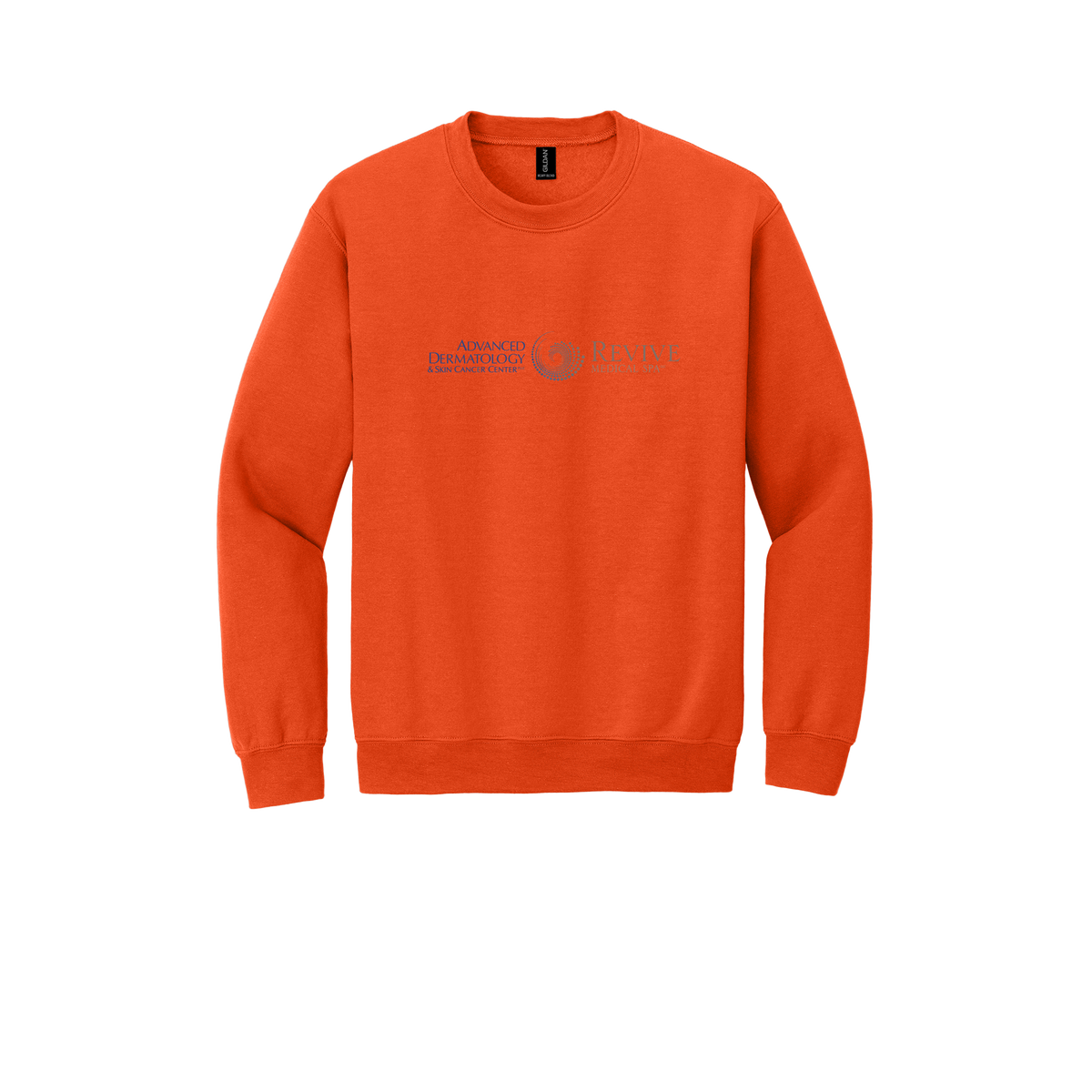 advancedskinmd-clinic-comfort-crewneck-dtf-front-18000-orange-flat-front