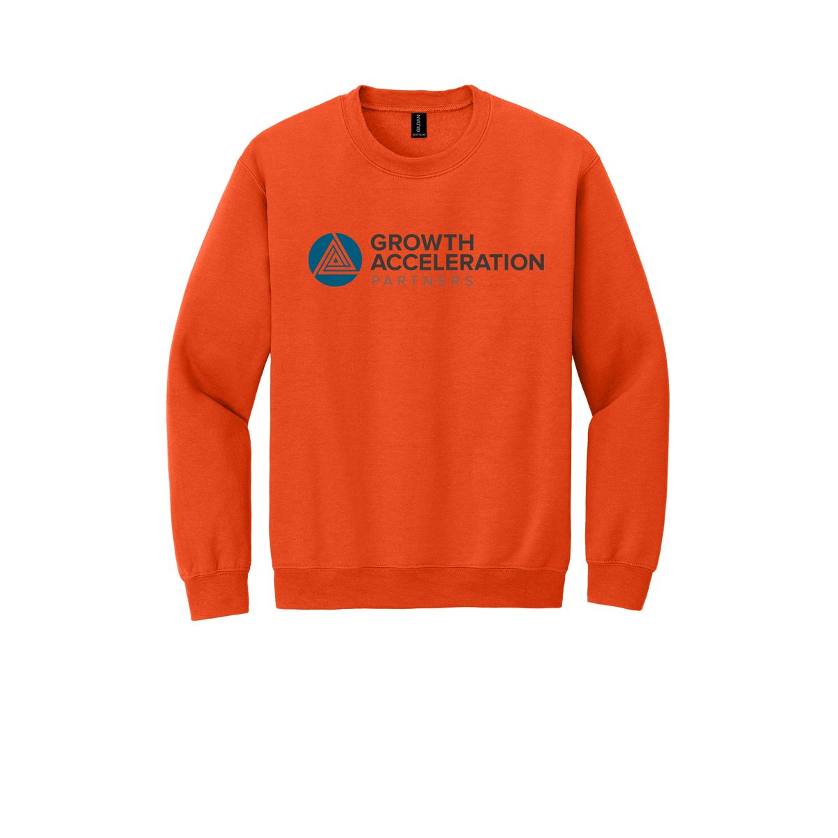 growthaccelerationpartners-comfort-crewneck-dtf-front-18000-orange-flat-front