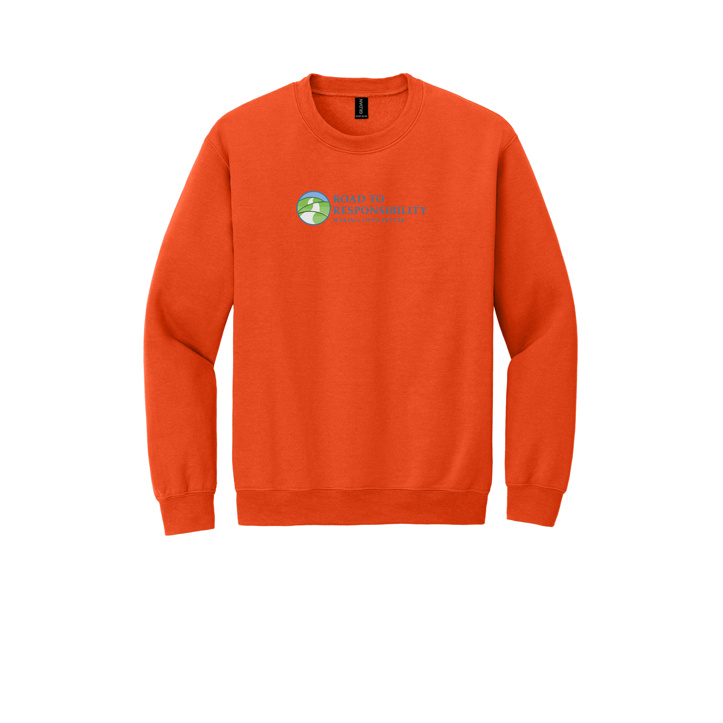 roadtoresponsibility-comfort-crewneck-dtf-front-18000-orange-flat-front