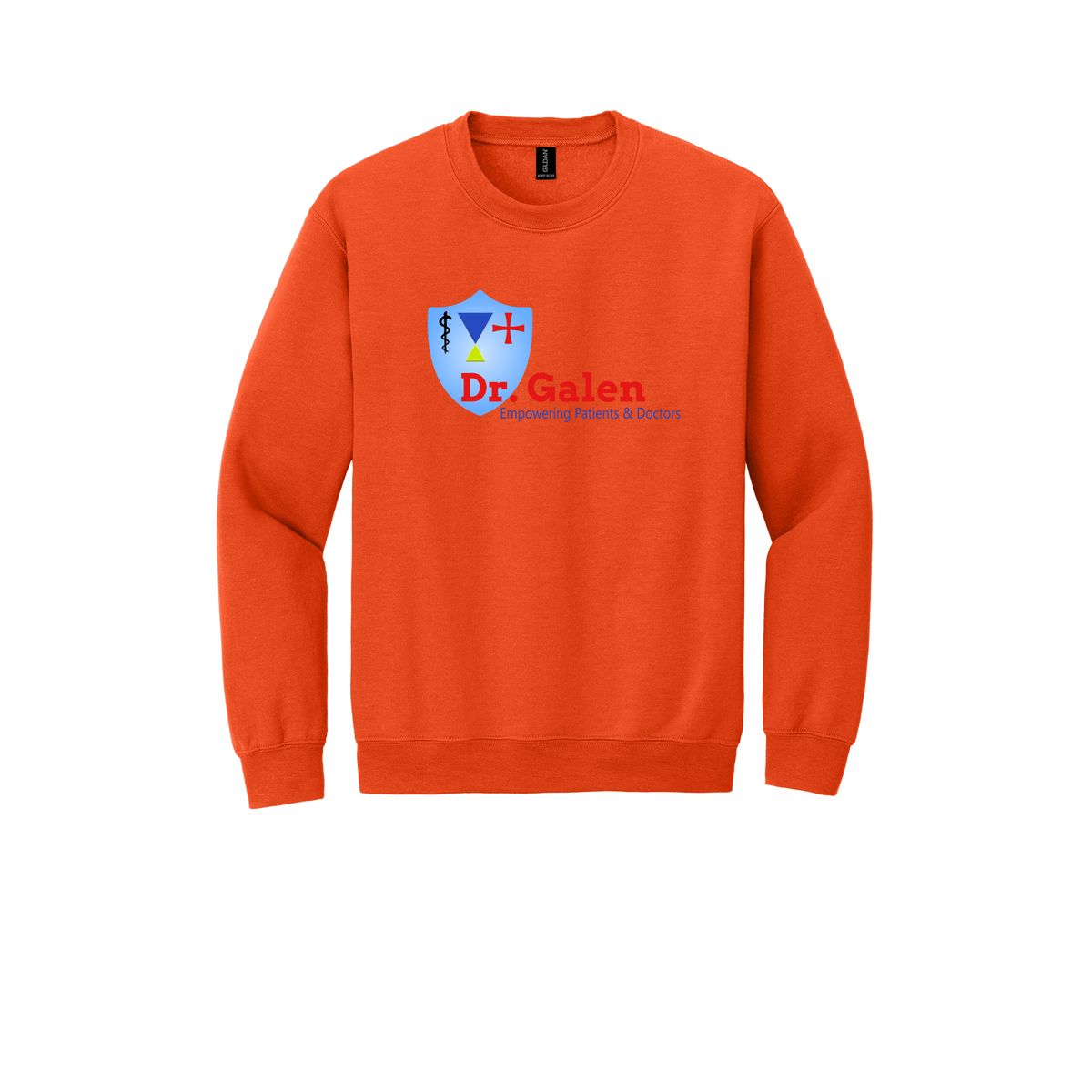 drgalen-clinic-comfort-crewneck-dtf-front-18000-orange-flat-front