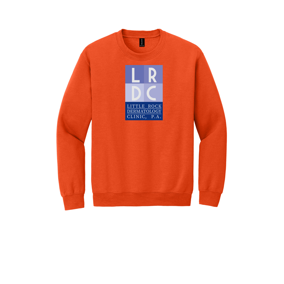 littlerockdermatology-clinic-comfort-crewneck-dtf-front-18000-orange-flat-front