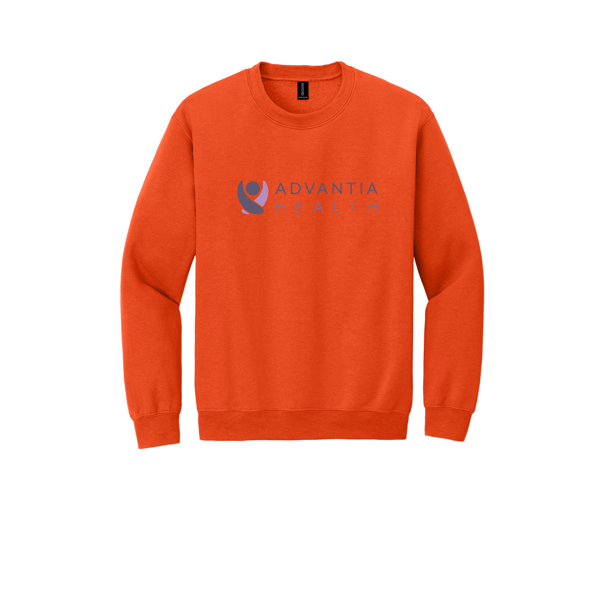 advantiahealth-clinic-comfort-crewneck-dtf-front-18000-orange-flat-front