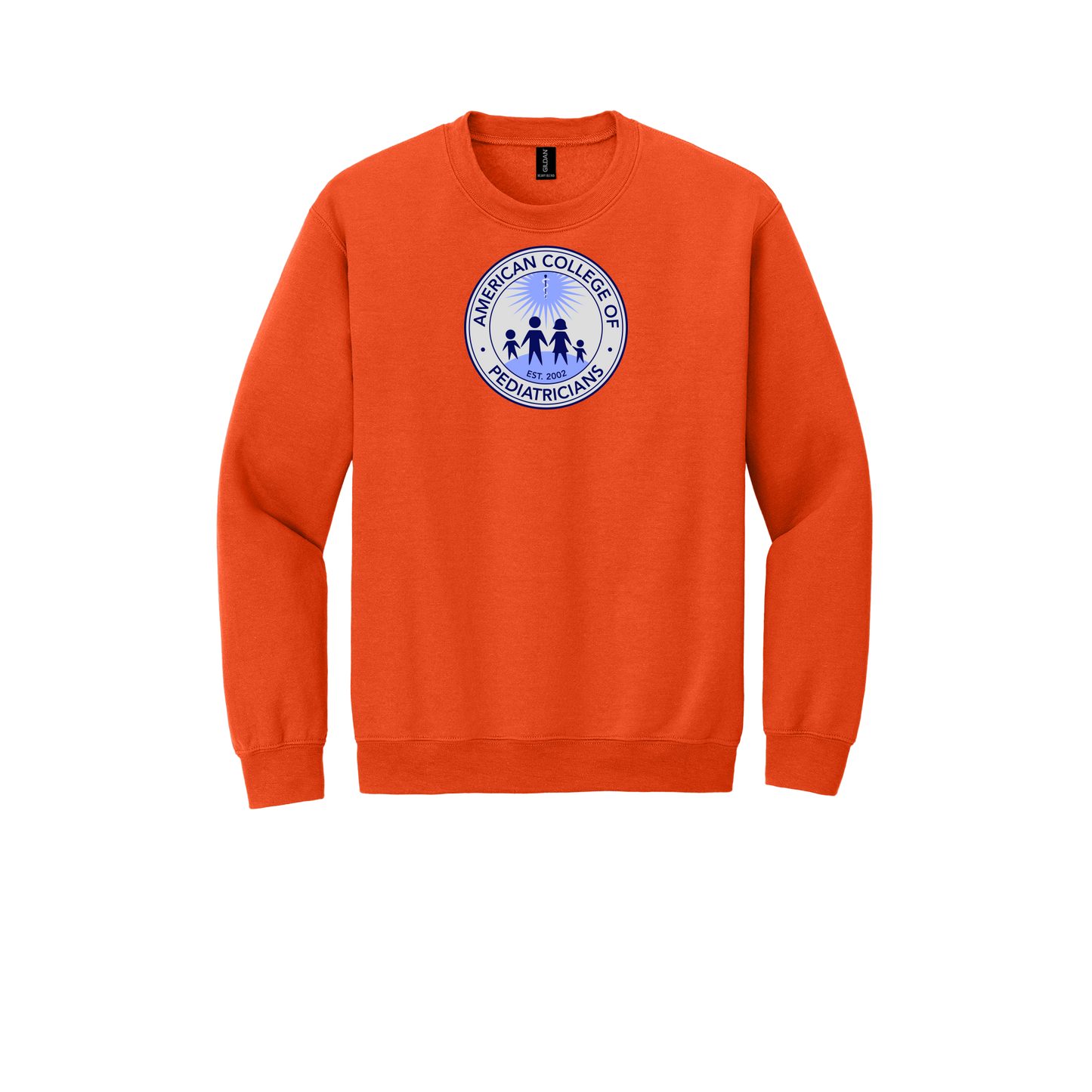 acpeds-clinic-comfort-crewneck-dtf-front-18000-orange-flat-front