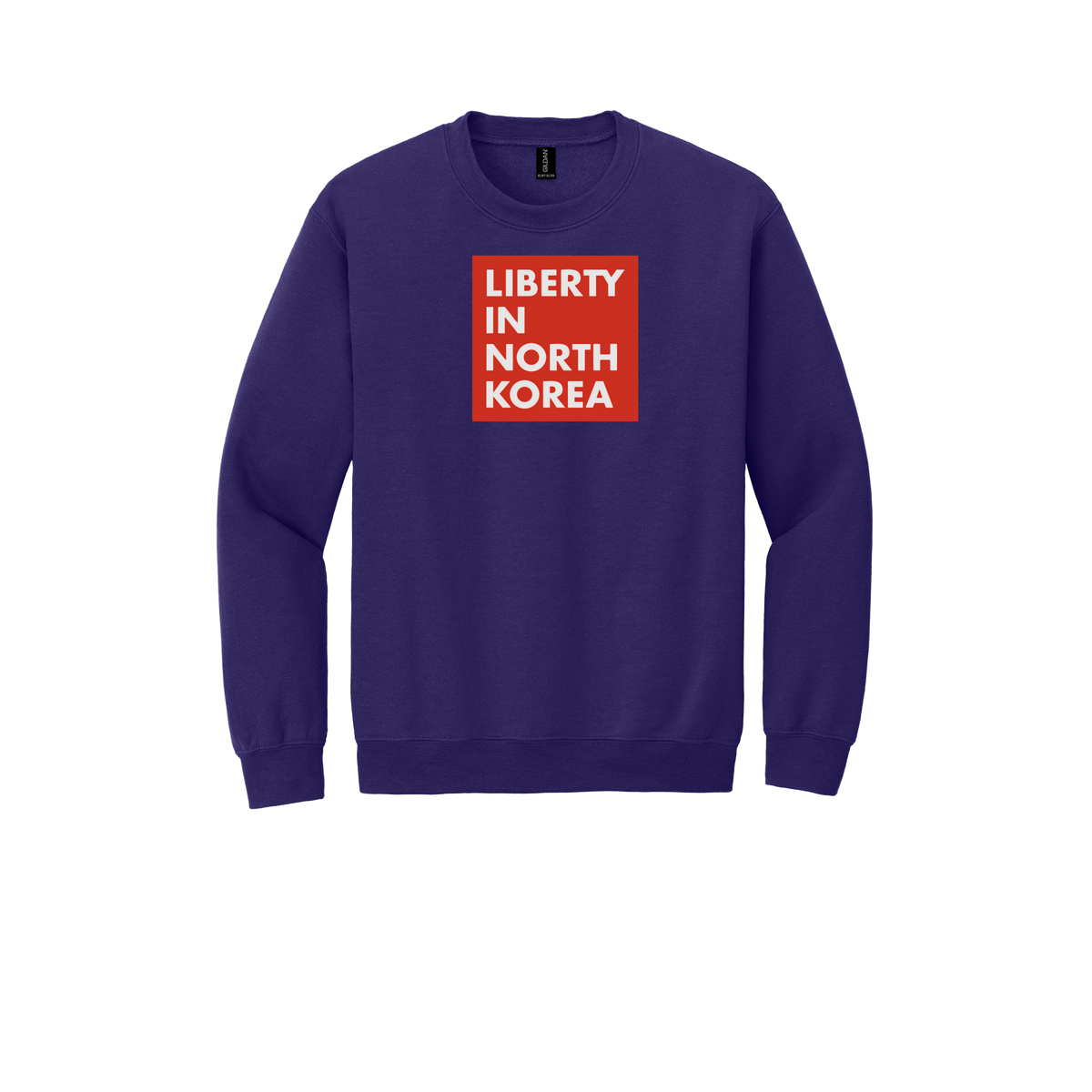 libertyinnorthkorea-comfort-crewneck-dtf-front-18000-purple-flat-front