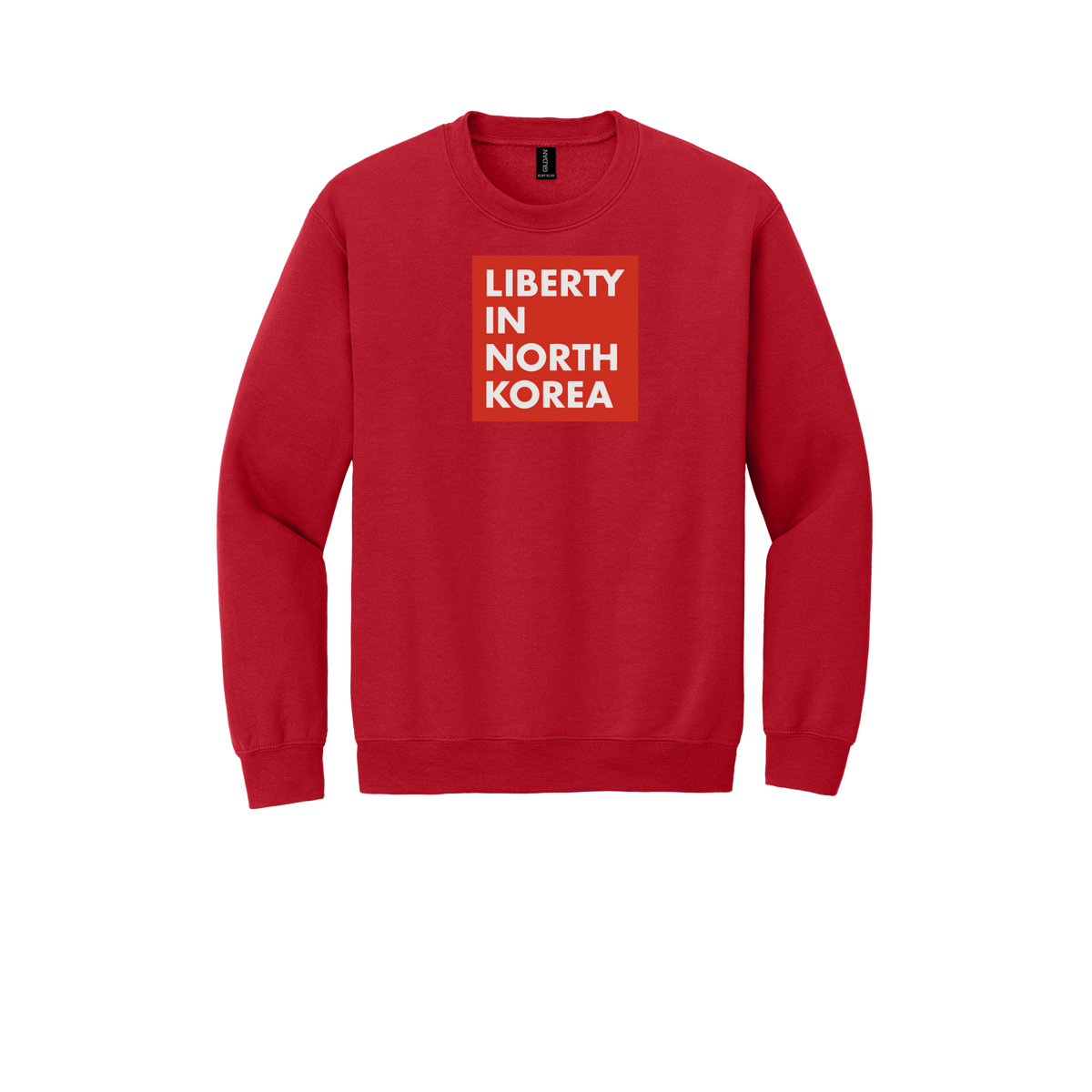 libertyinnorthkorea-comfort-crewneck-dtf-front-18000-red-flat-front