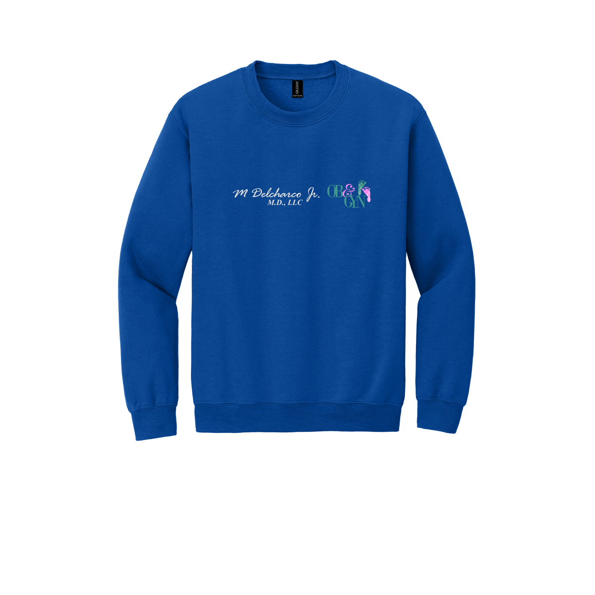 delcharco-clinic-comfort-crewneck-dtf-front-18000-royal-flat-front
