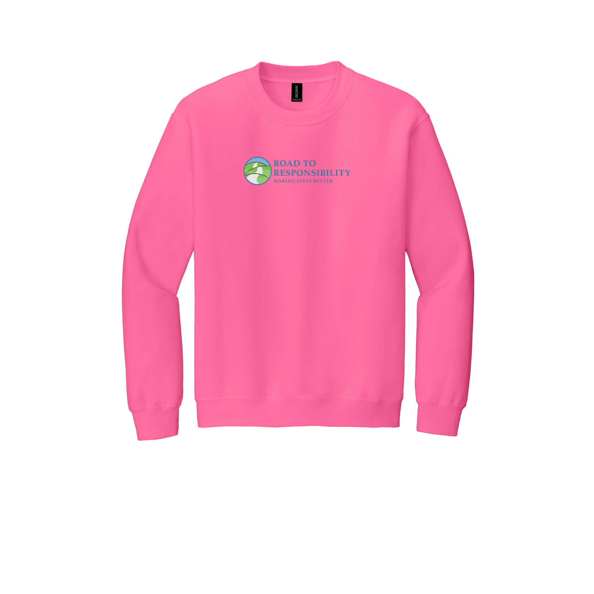 roadtoresponsibility-comfort-crewneck-dtf-front-18000-safetypink-flat-front