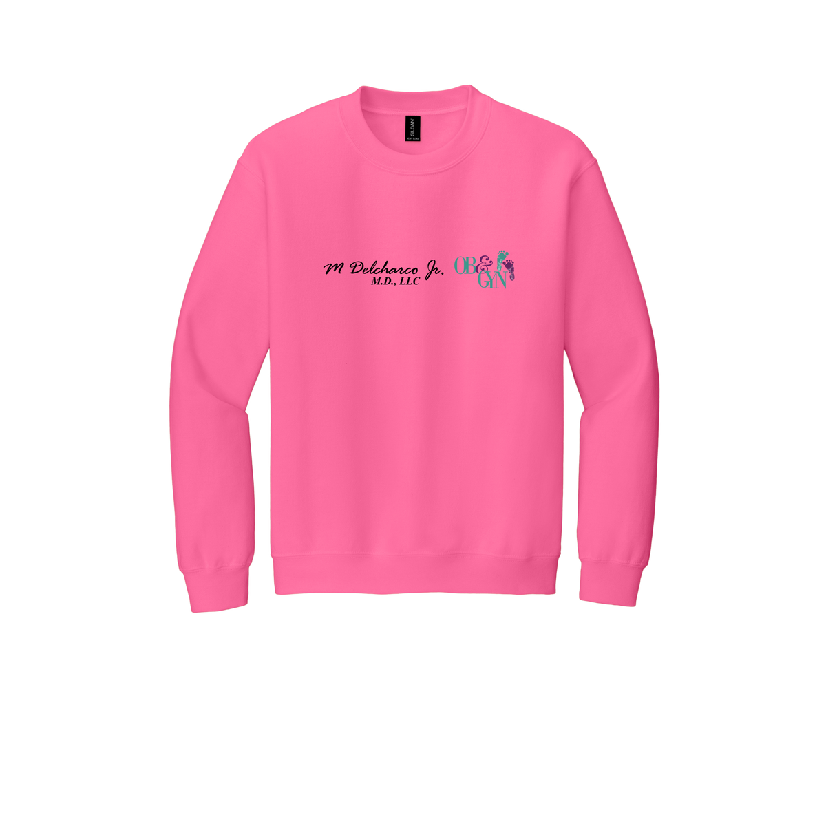 delcharco-clinic-comfort-crewneck-dtf-front-18000-safetypink-flat-front