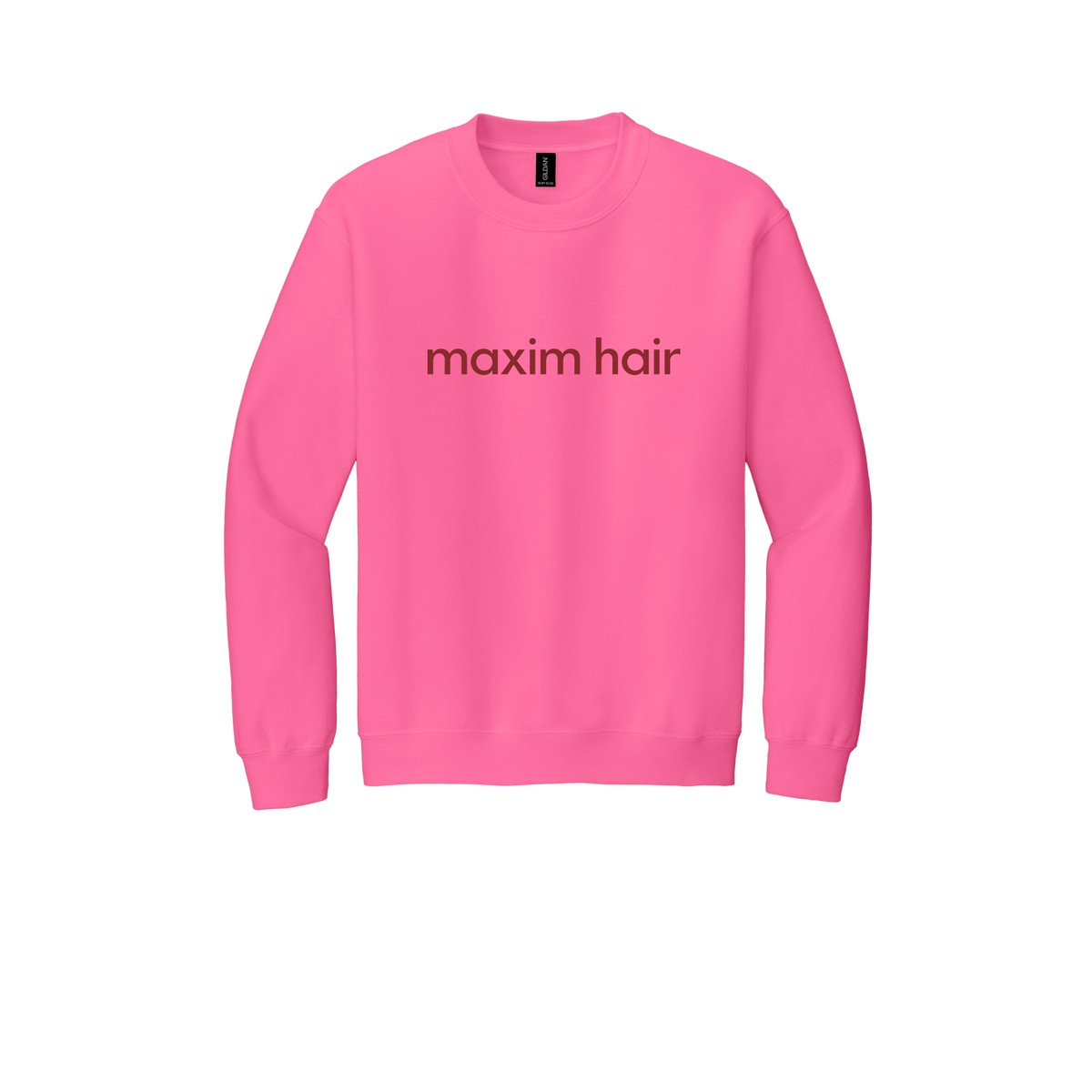 maximhairrestoration-clinic-comfort-crewneck-dtf-front-18000-safetypink-flat-front