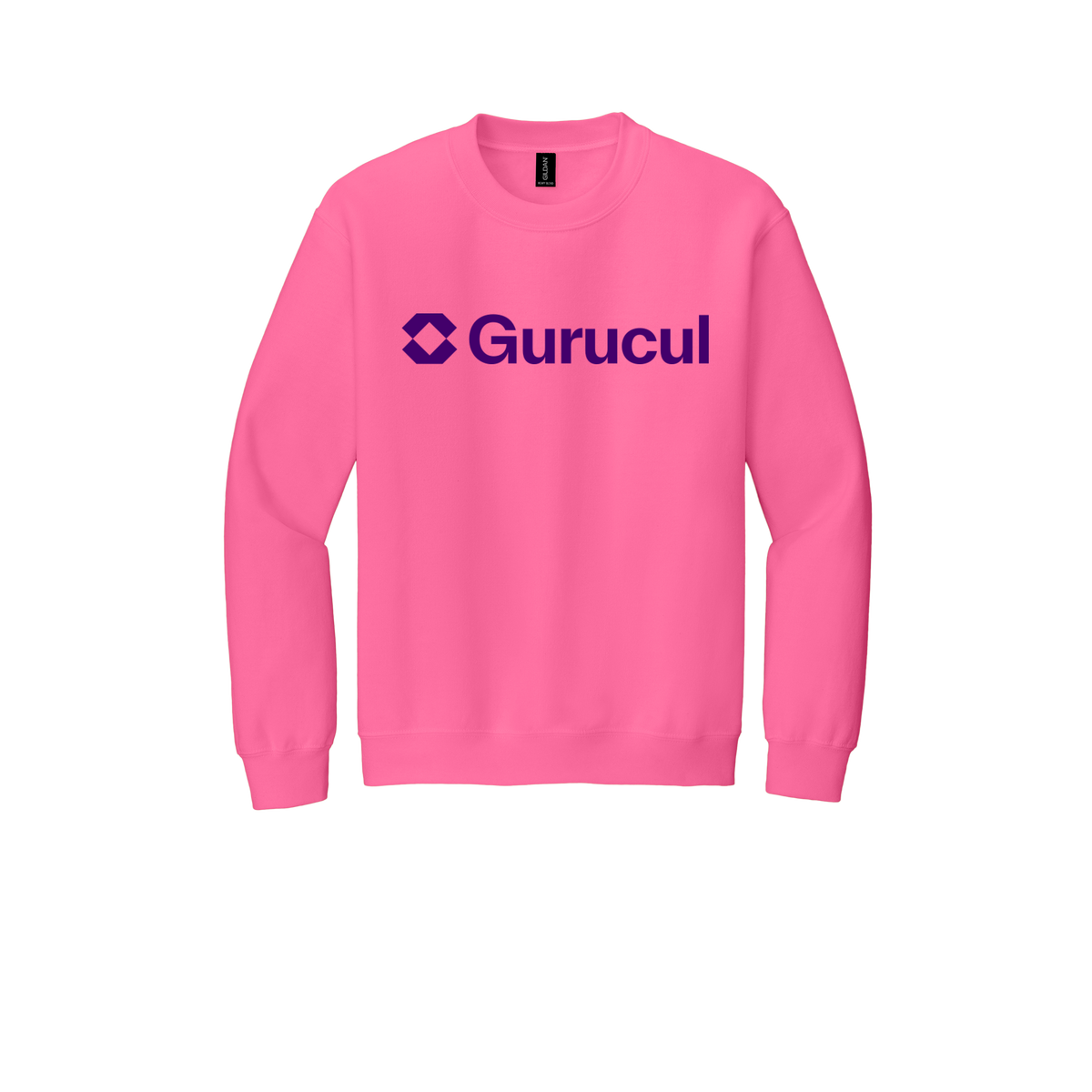 gurucul-comfort-crewneck-dtf-front-18000-safetypink-flat-front