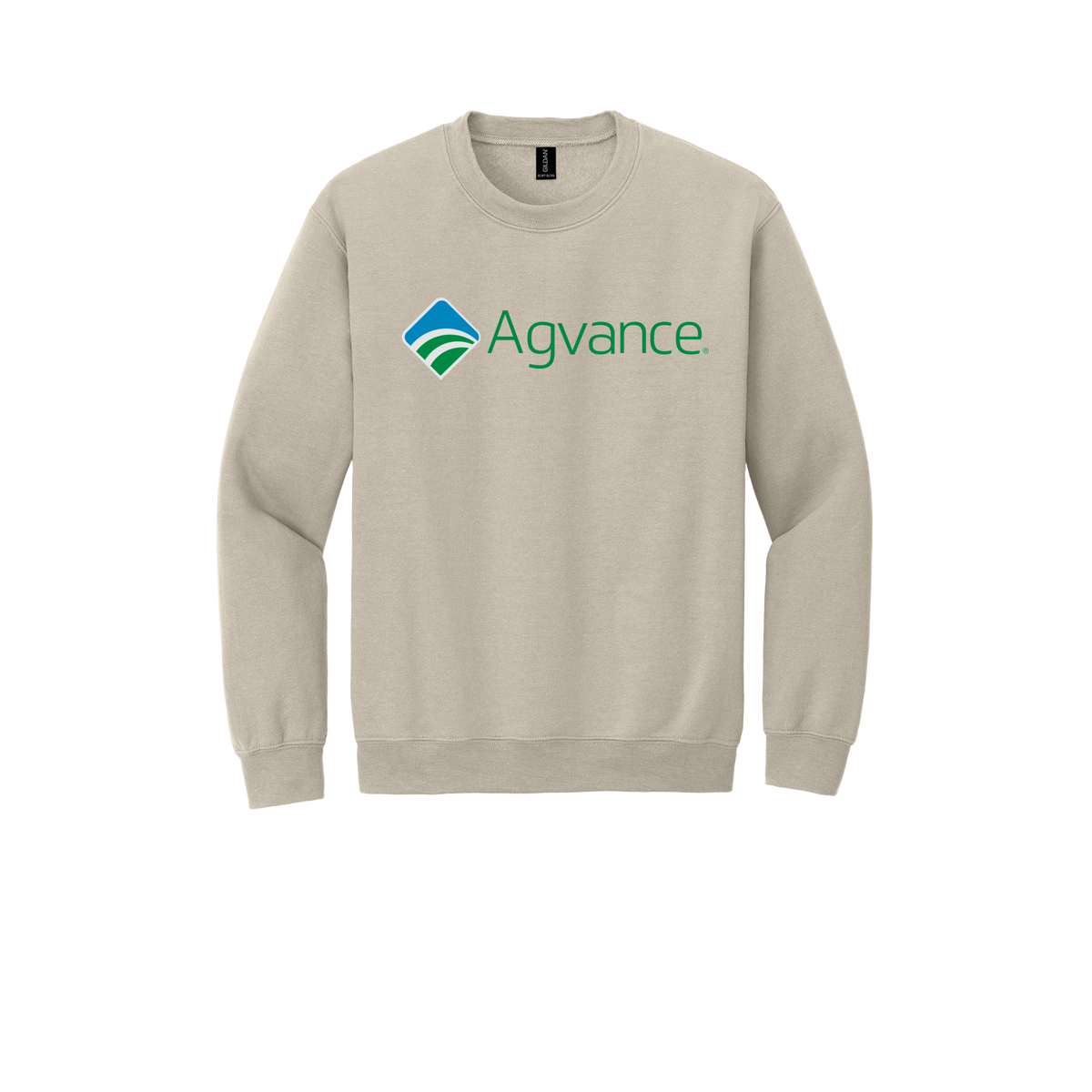 agvance-comfort-crewneck-dtf-front-18000-sand-flat-front
