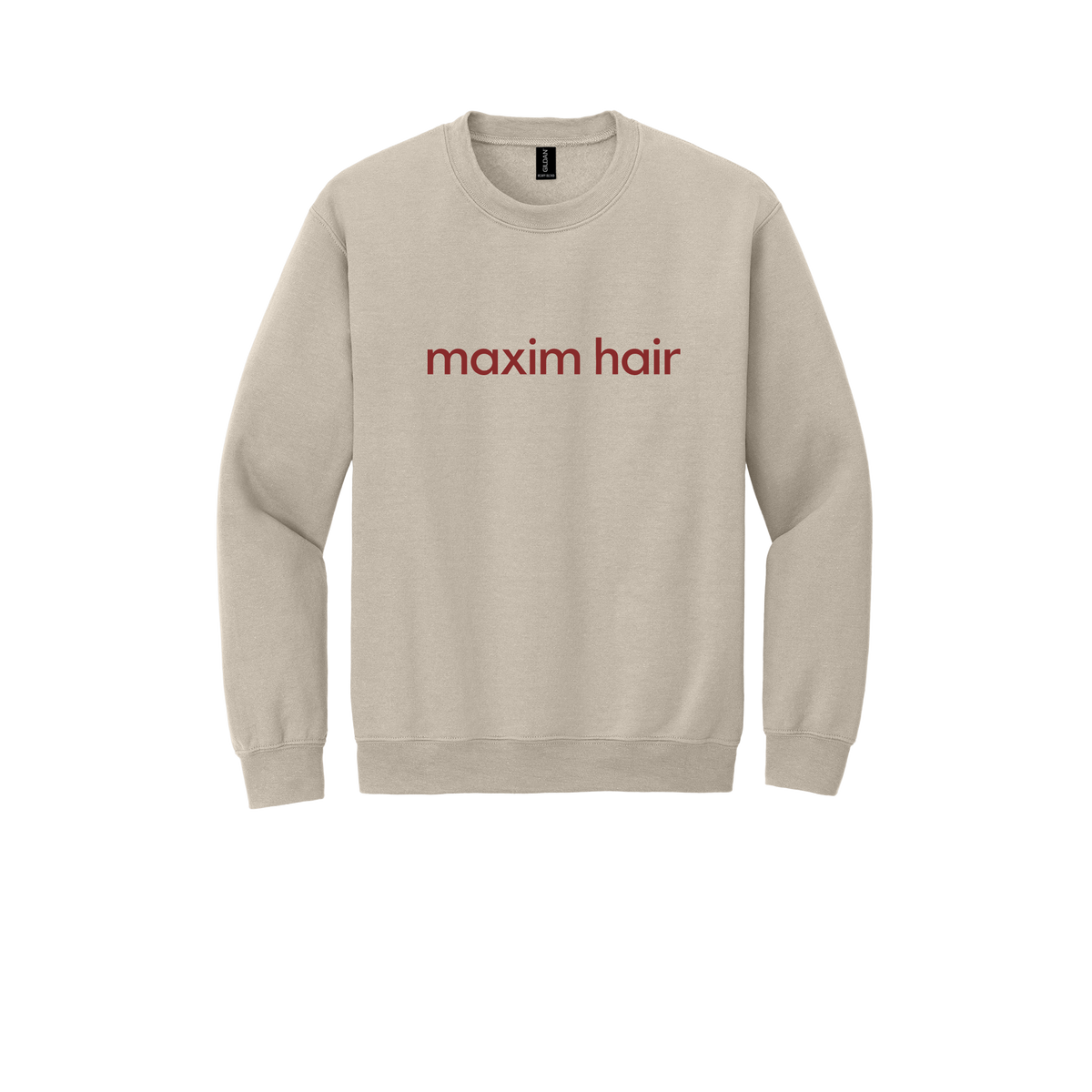 maximhairrestoration-clinic-comfort-crewneck-dtf-front-18000-sand-flat-front