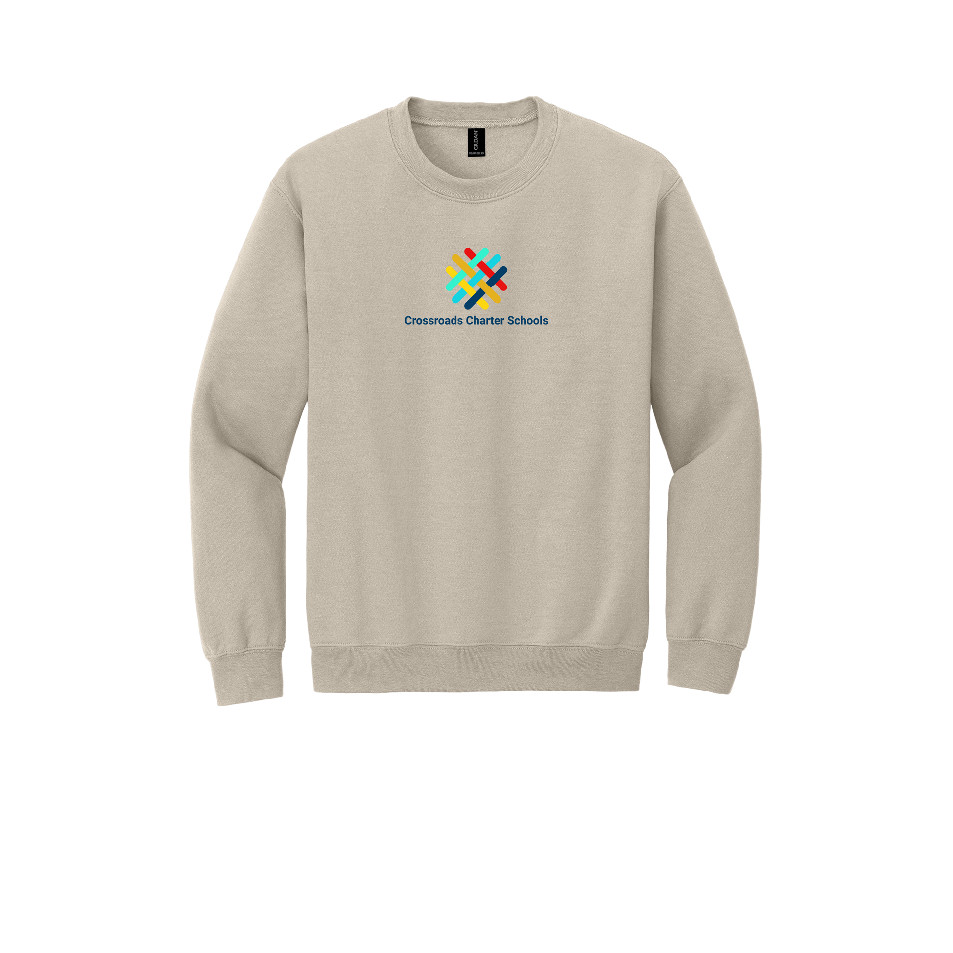 crossroadsschoolskc-comfort-crewneck-dtf-front-18000-sand-flat-front