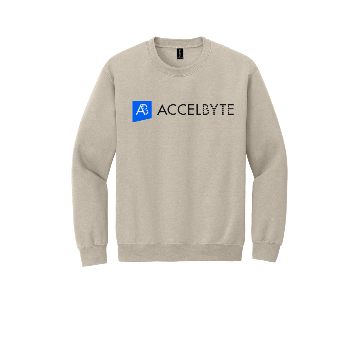 accelbyte-comfort-crewneck-dtf-front-18000-sand-flat-front