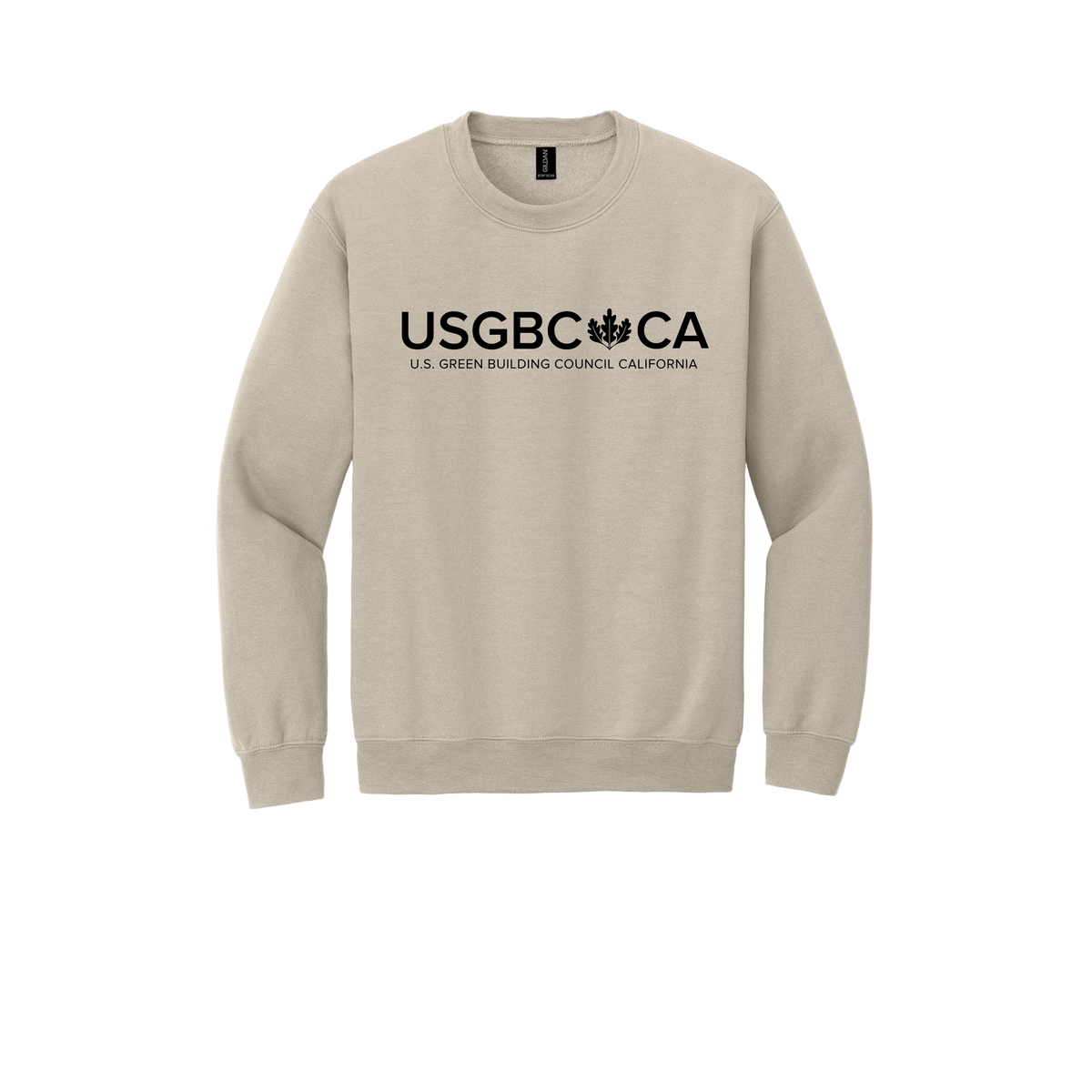 usgbc-ca-comfort-crewneck-dtf-front-18000-sand-flat-front