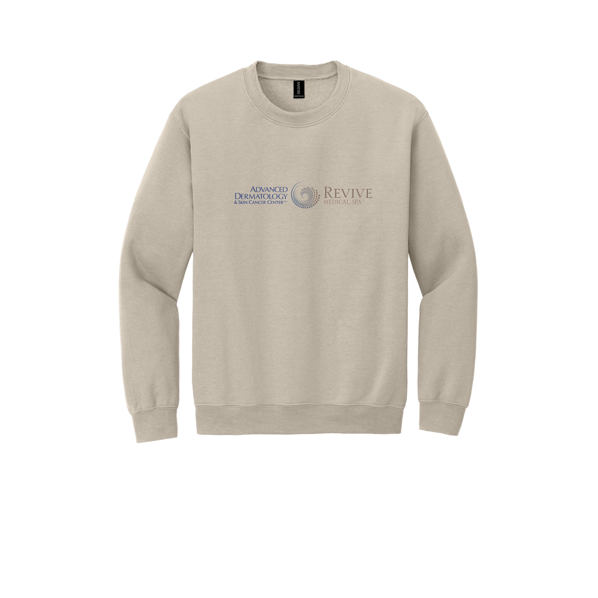 advancedskinmd-clinic-comfort-crewneck-dtf-front-18000-sand-flat-front