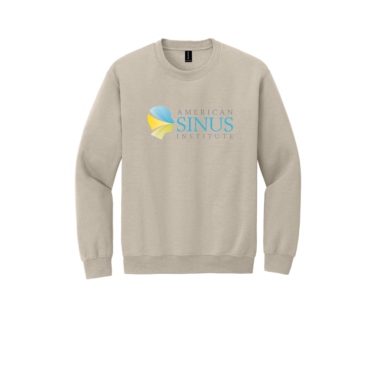 americansinus-clinic-comfort-crewneck-dtf-front-18000-sand-flat-front