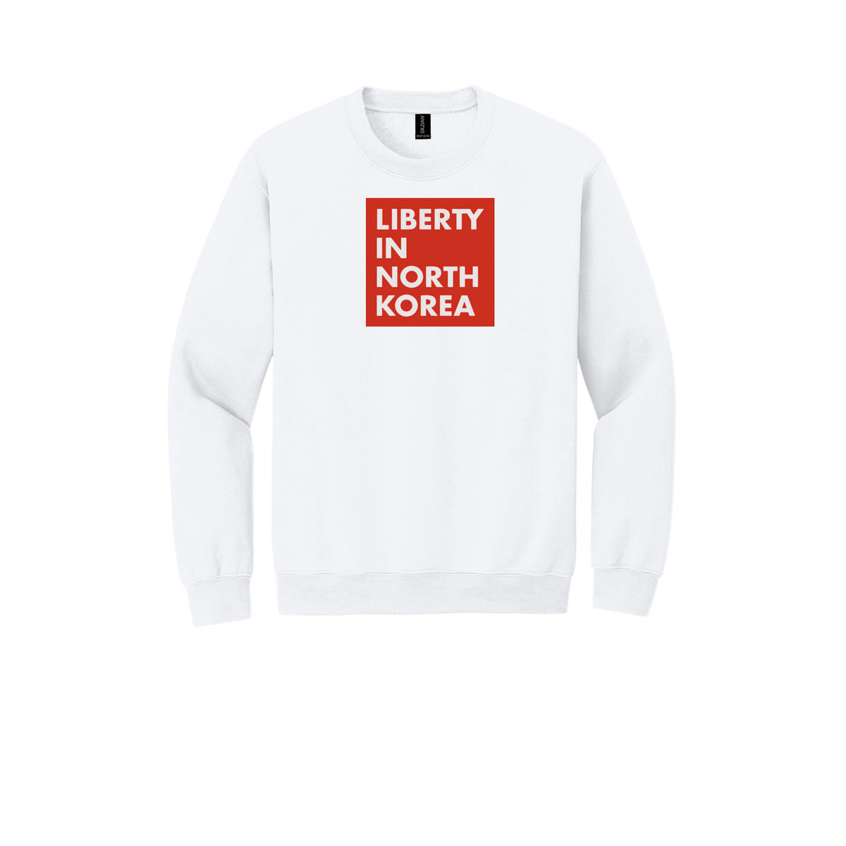 libertyinnorthkorea-comfort-crewneck-dtf-front-18000-white-flat-front