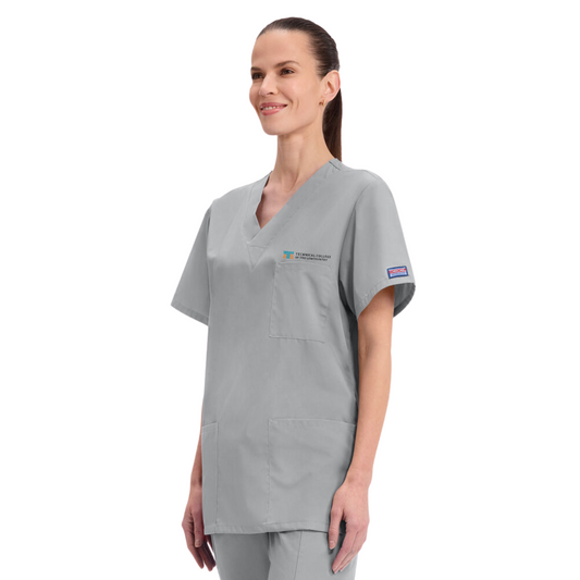 Unisex V-Neck 3 Pocket Solid Scrub Top