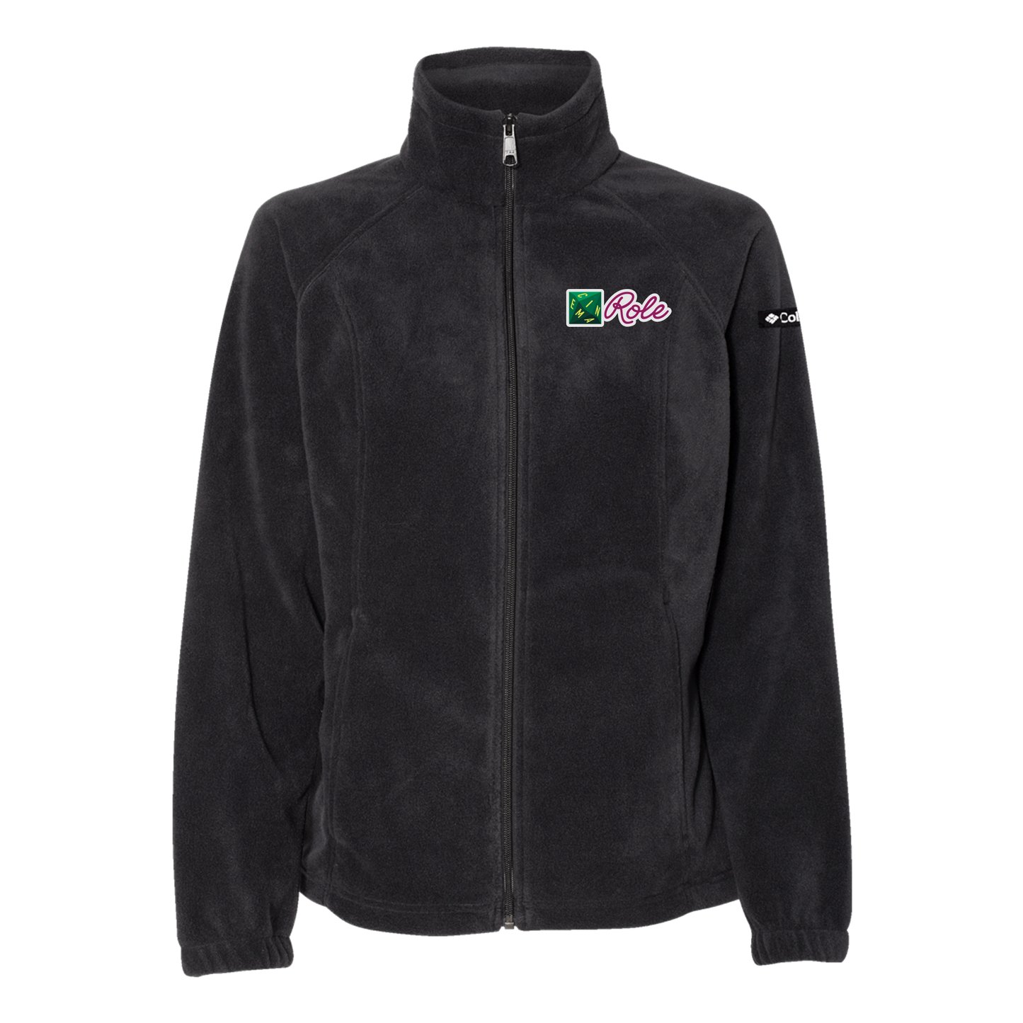 cinemarole-columbia-womens-fleece-jacket-embroidery-leftchest-212470-black-flat-front
