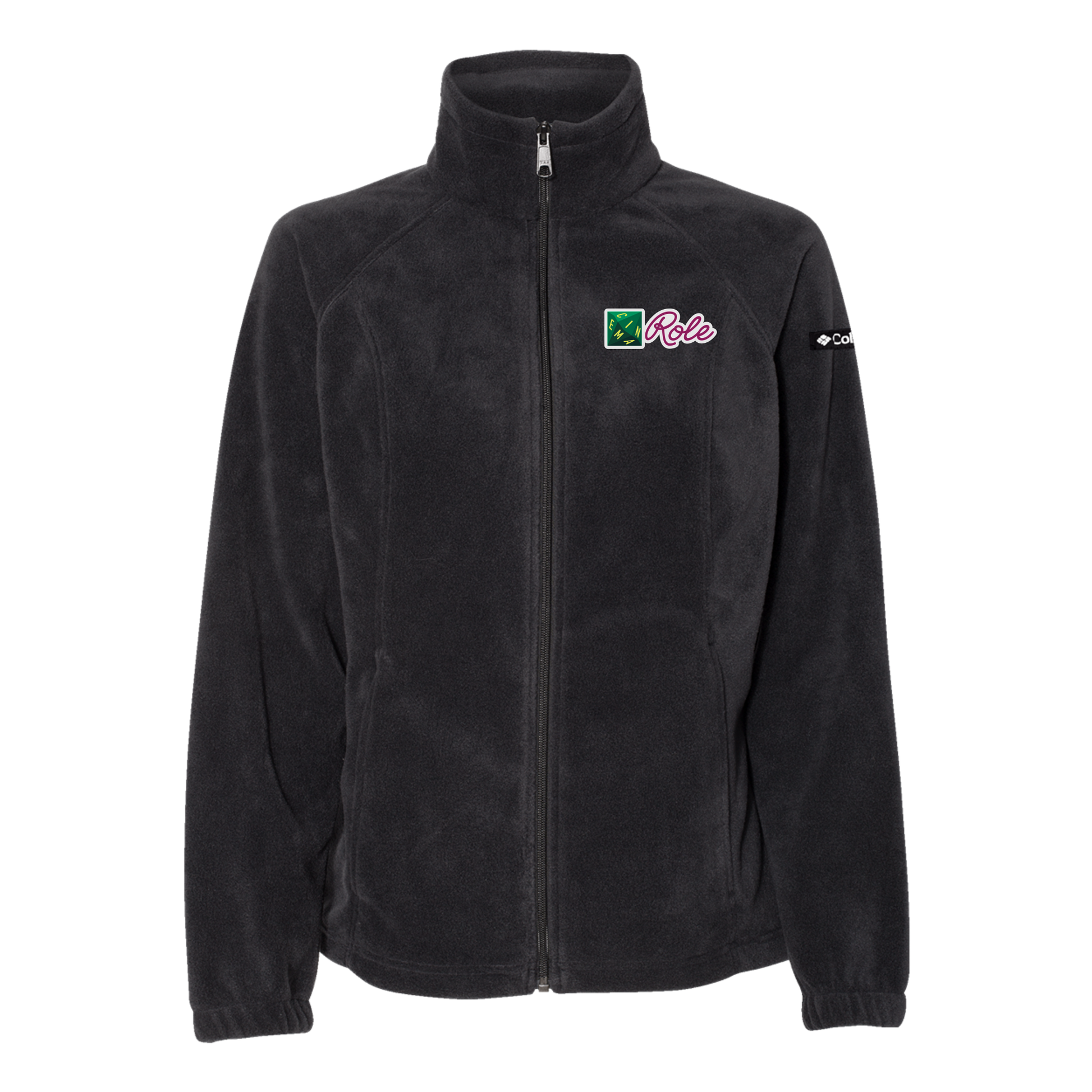 cinemarole-columbia-womens-fleece-jacket-embroidery-leftchest-212470-black-flat-front
