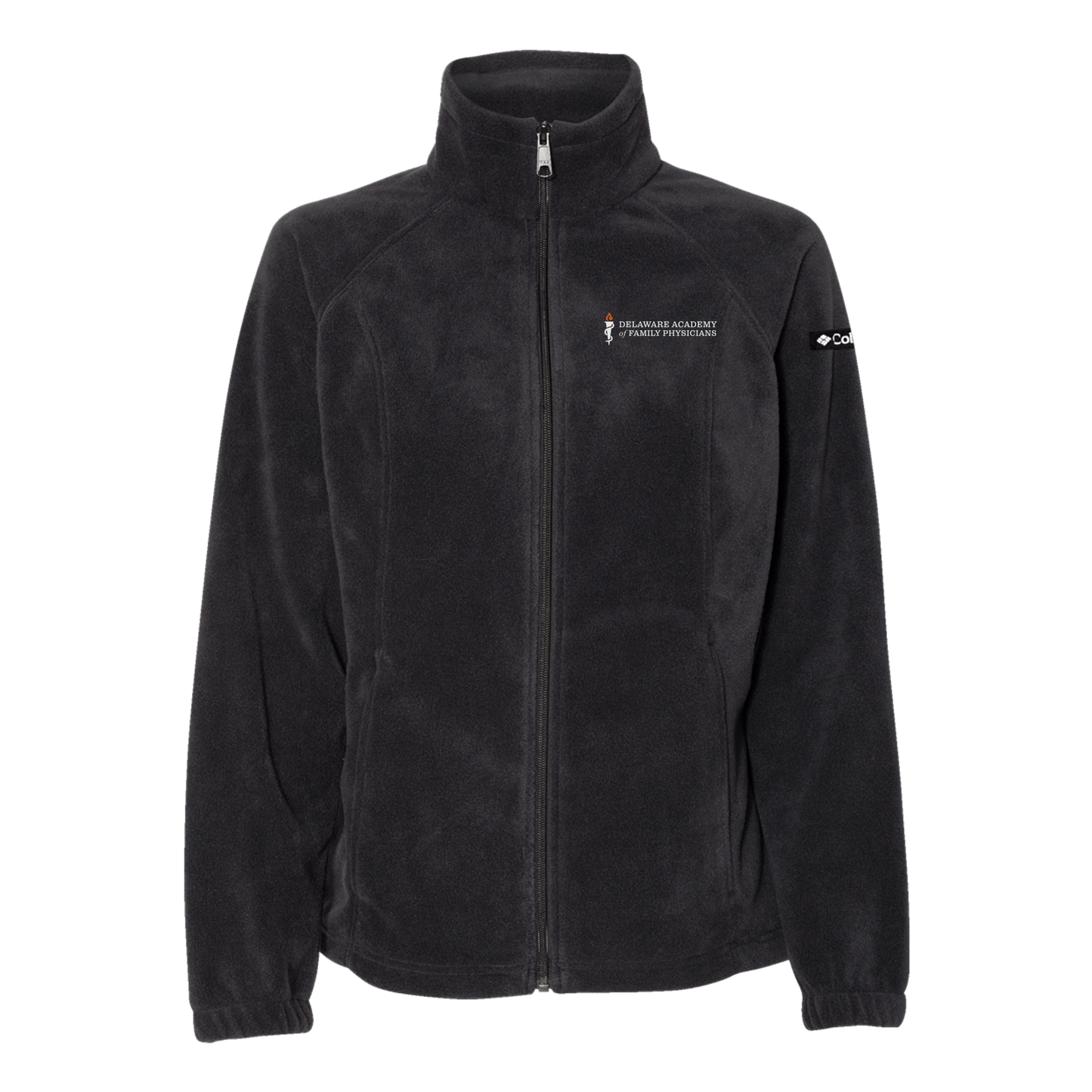 delfamdoc-columbia-womens-fleece-jacket-embroidery-leftchest-212470-black-flat-front
