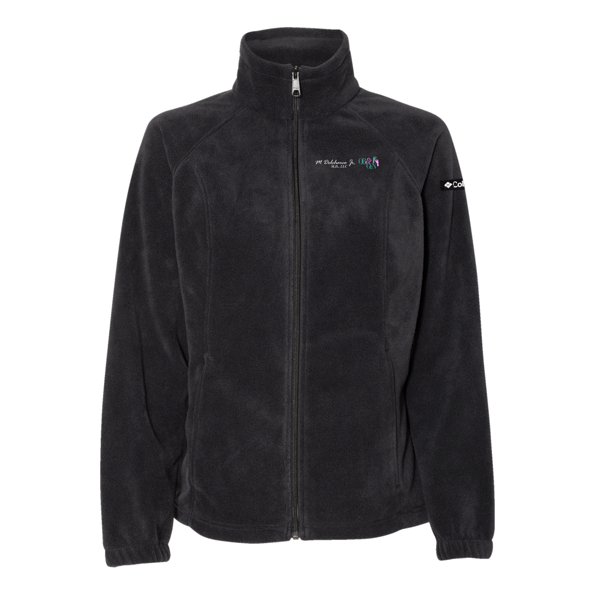 delcharco-columbia-womens-fleece-jacket-embroidery-leftchest-212470-black-flat-front