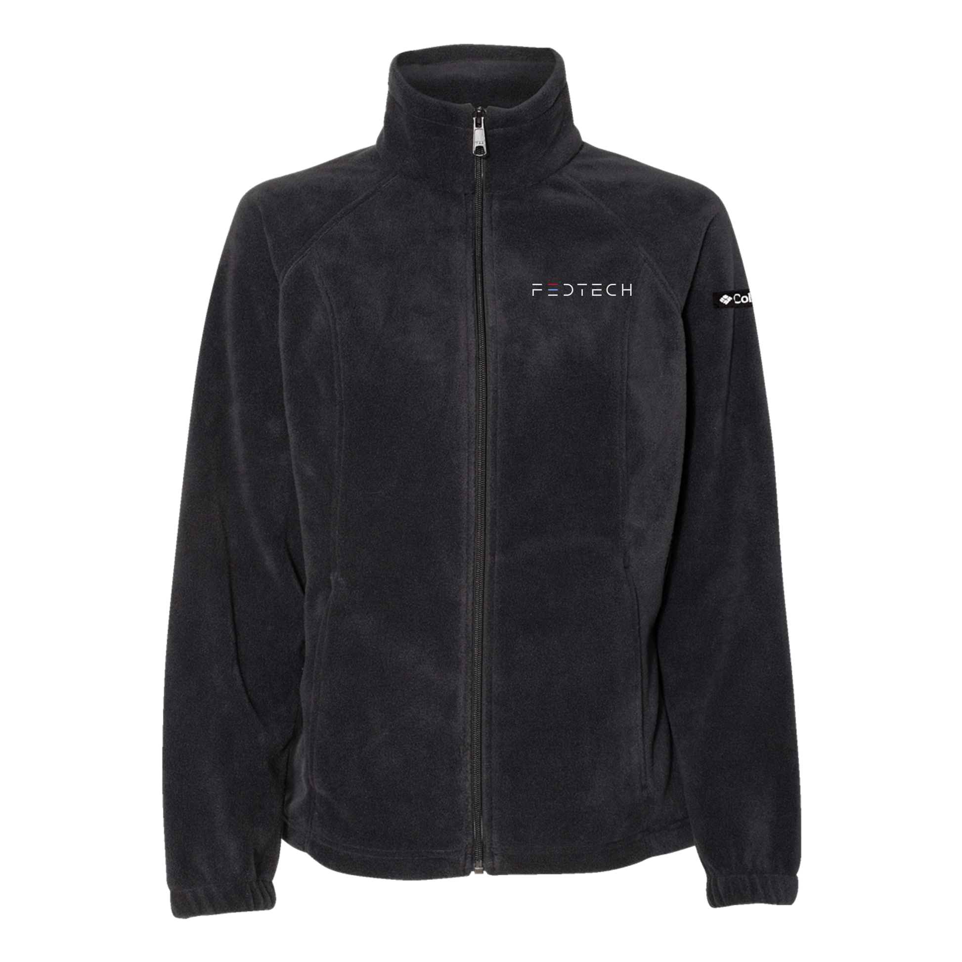 fedtech-columbia-womens-fleece-jacket-embroidery-leftchest-212470-black-flat-front