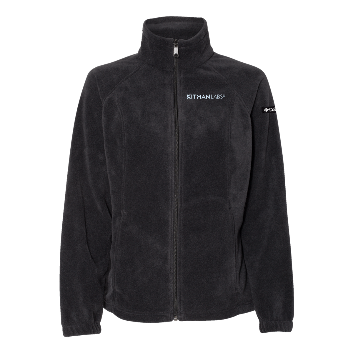 kitmanlabs-columbia-womens-fleece-jacket-embroidery-leftchest-212470-black-flat-front